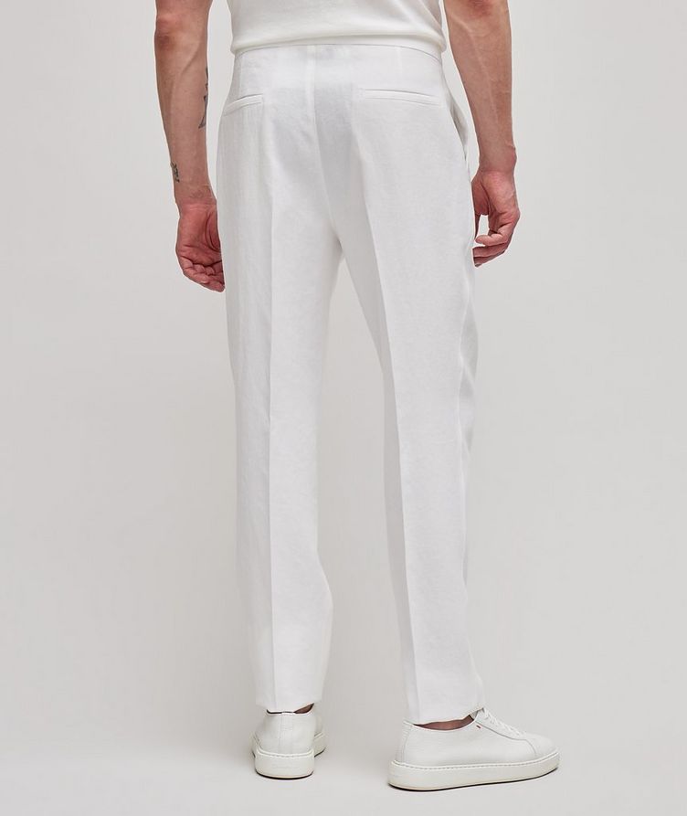Drawstring Double Pleated Linen Trousers image 2