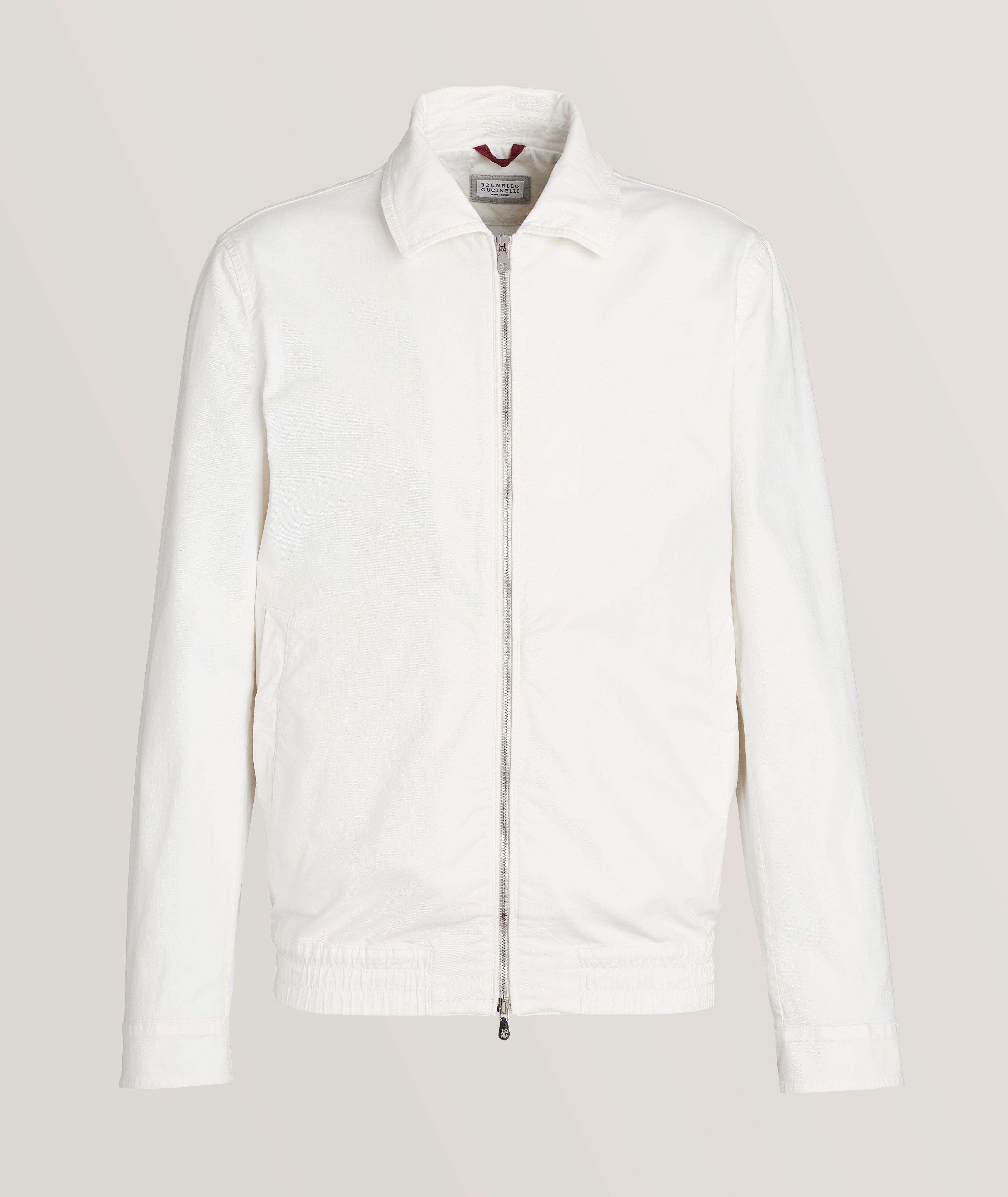 Stretch-Cotton Two-Way Zip Bomber image 0