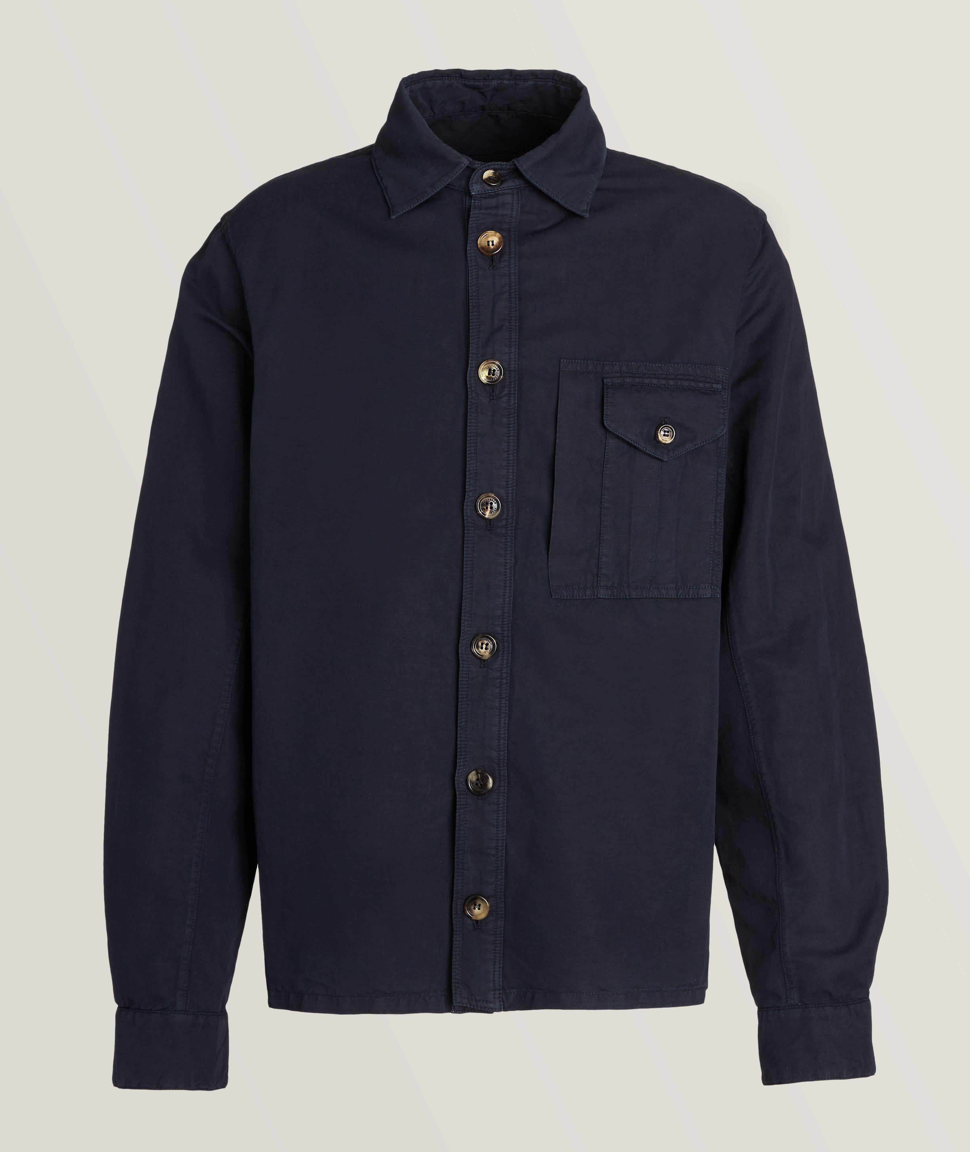 Navy Chest pocket cotton-blend twill jacket, Tom Ford