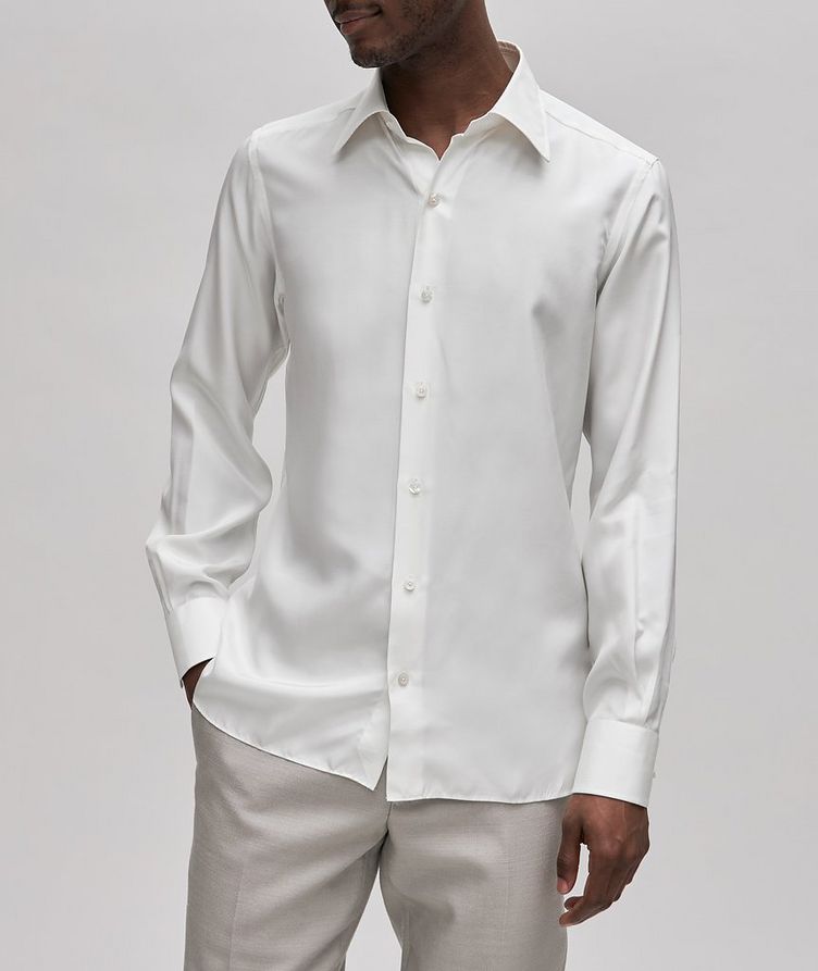 Slim-Fit Silk Dress Shirt  image 1