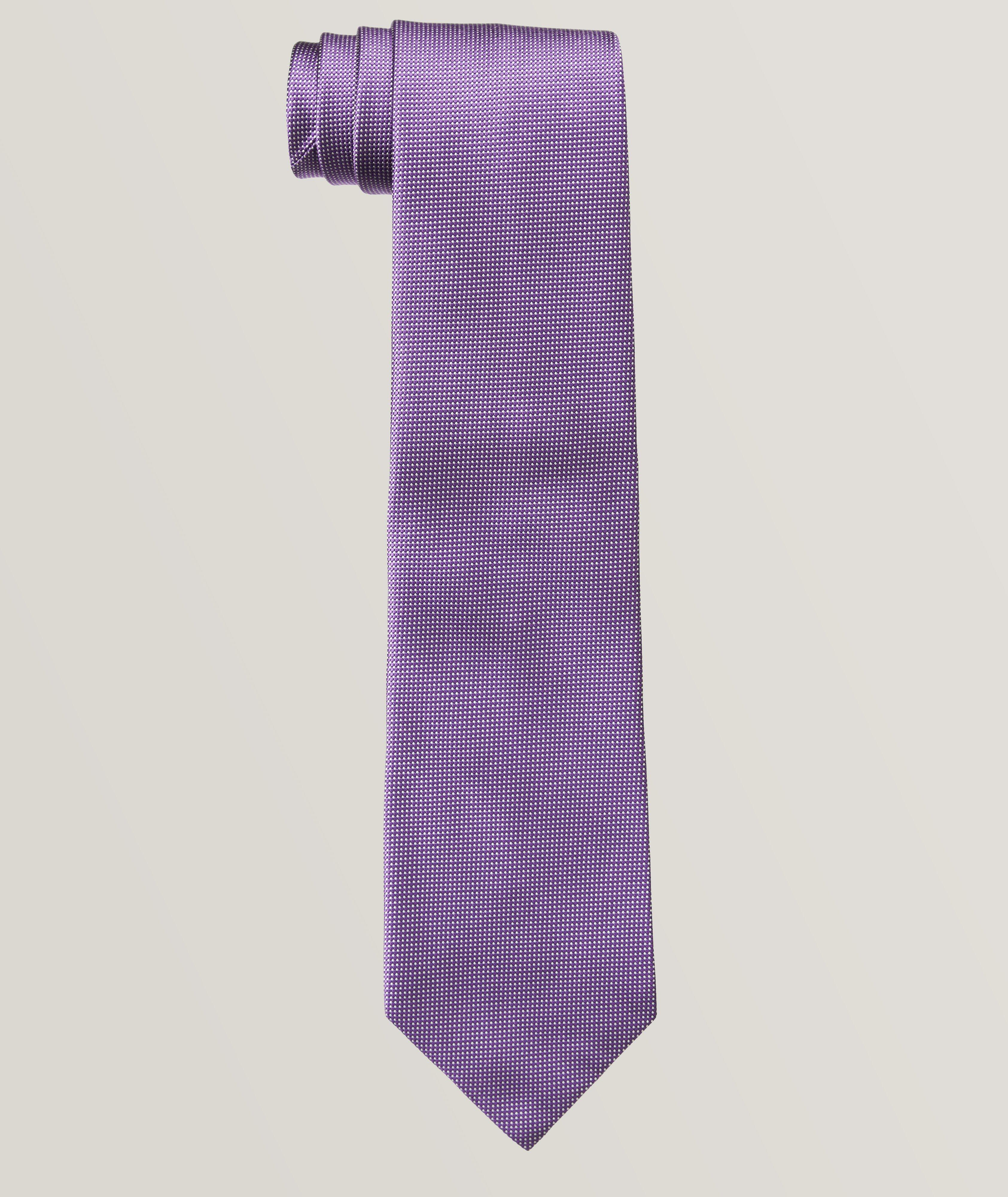 Textured Print Silk Tie image 0