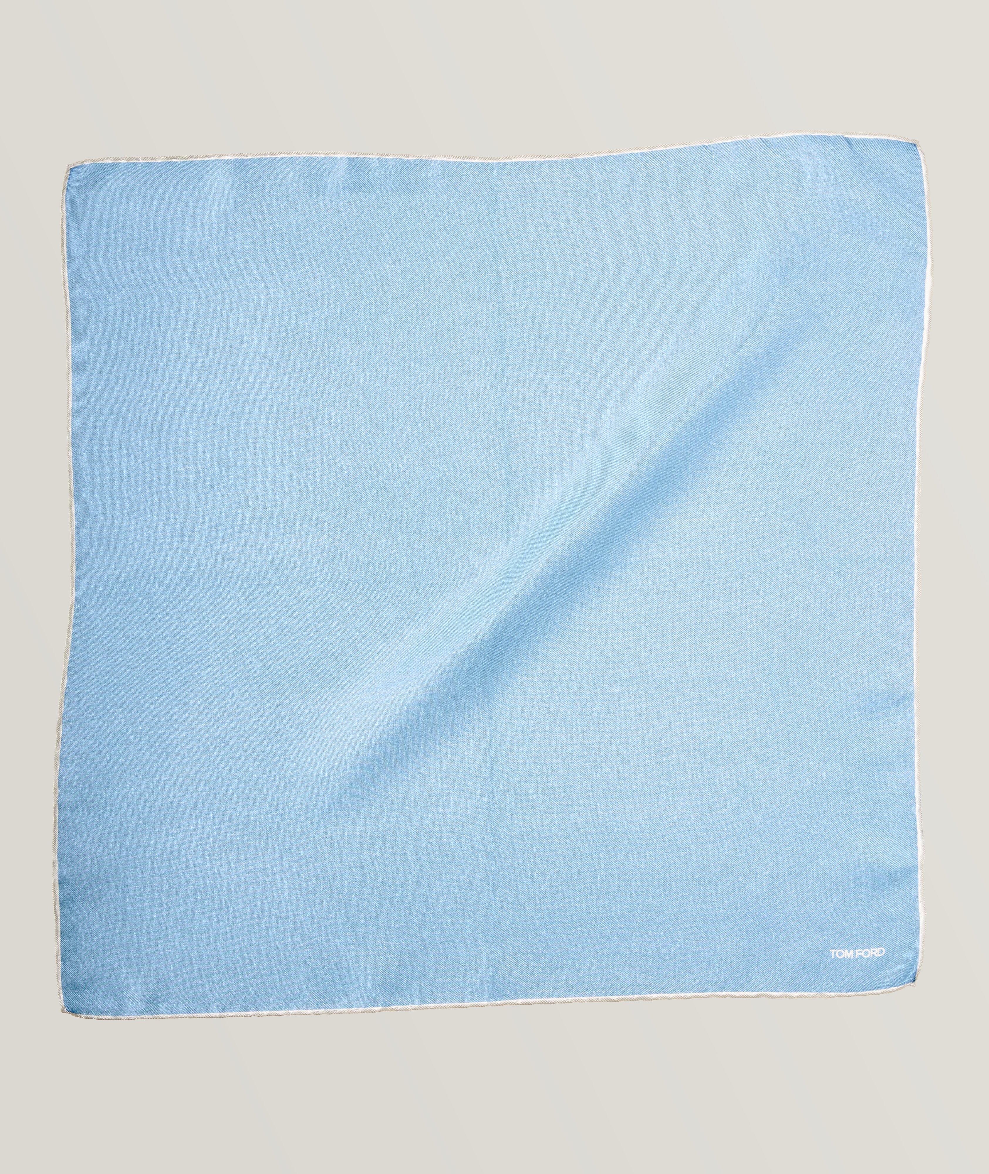 Solid Trim Silk Pocket Square image 0