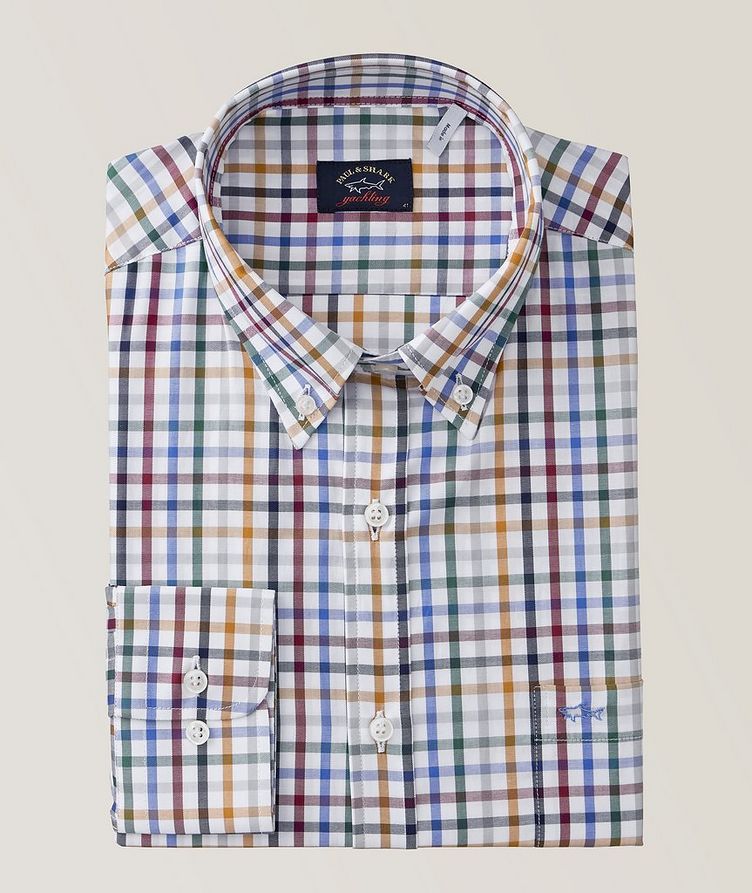 Checked Pattern Button Down Collar Sport Shirt image 0