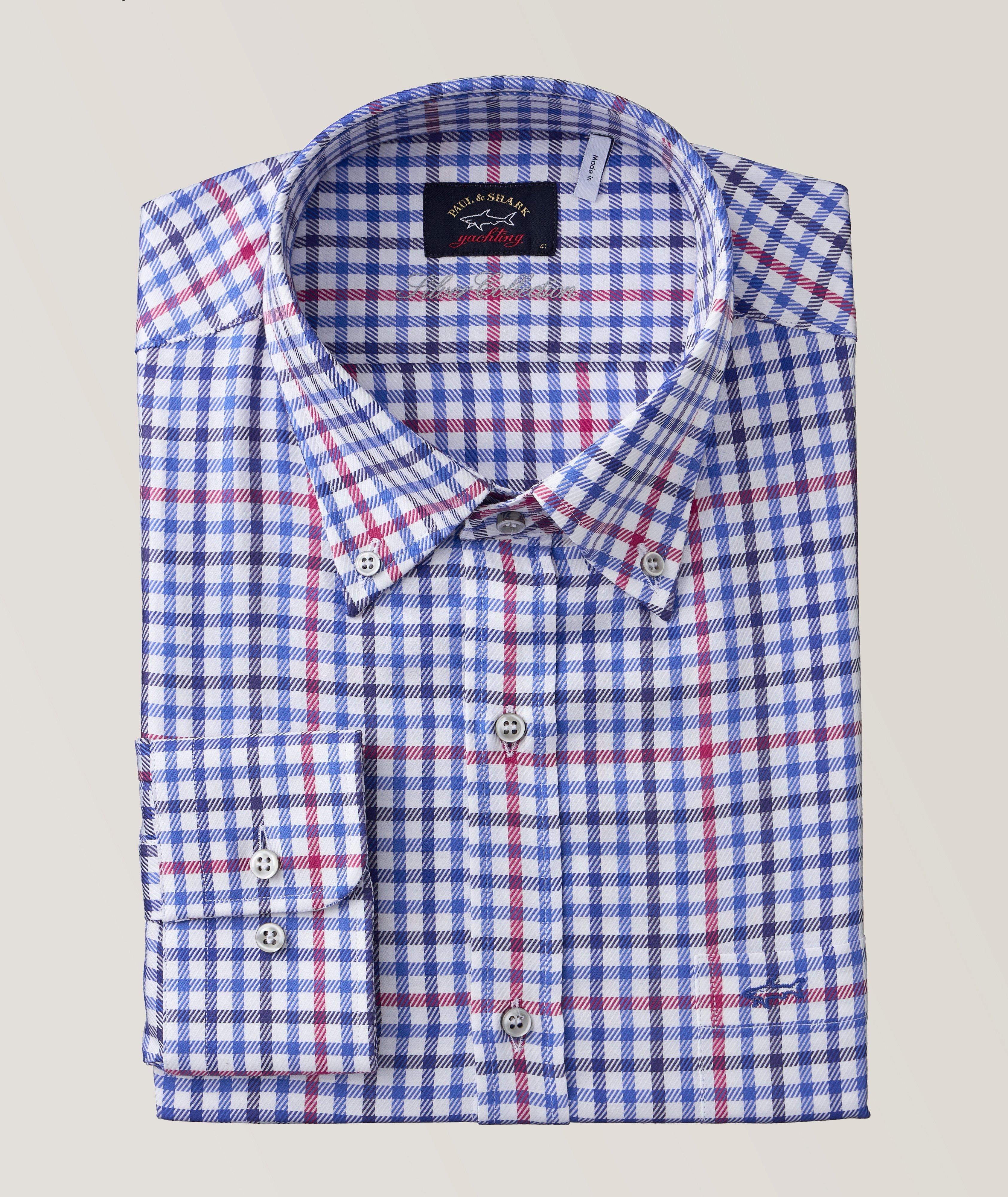 Silver Collection Checkered Cotton Sport Shirt image 0
