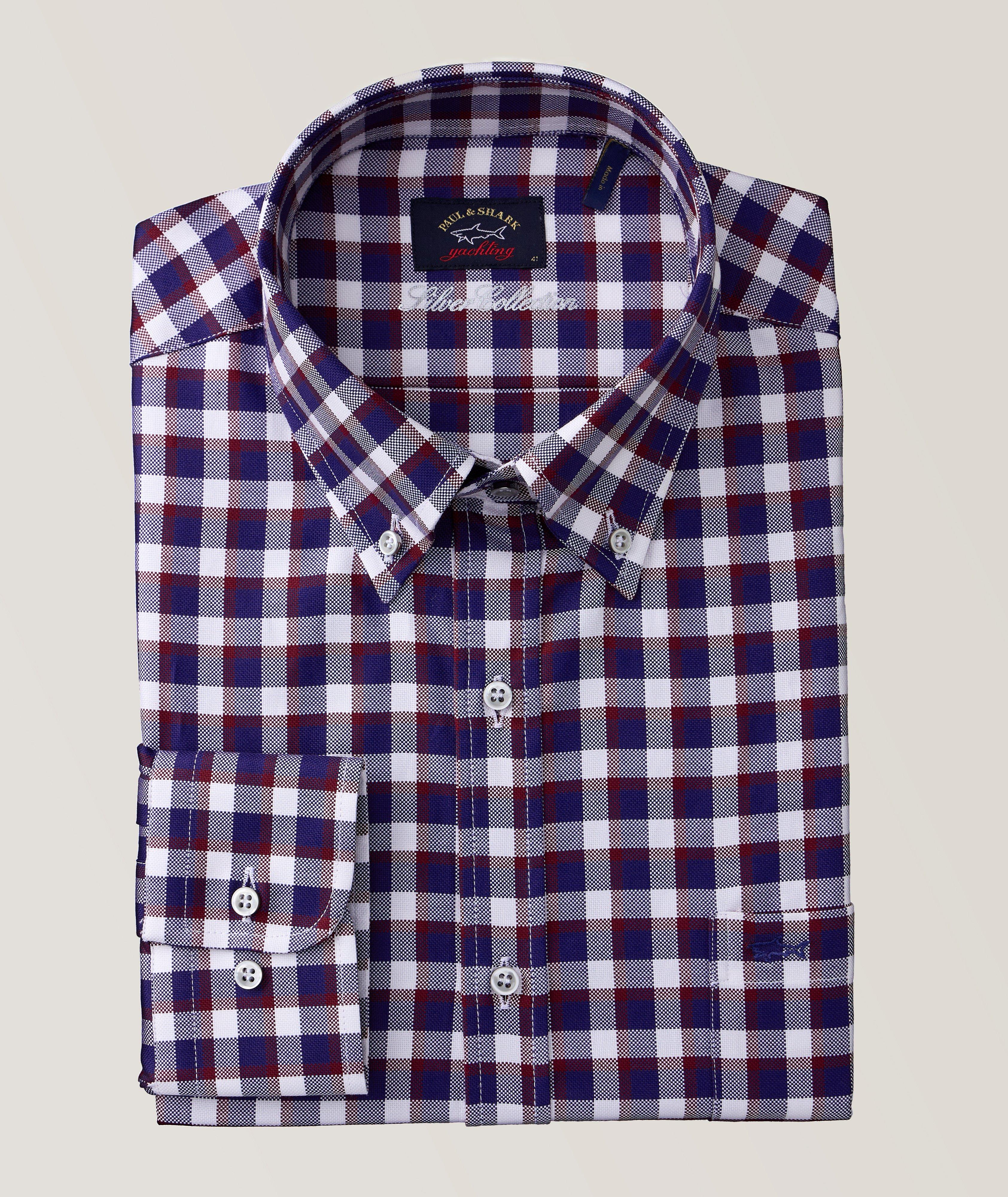 Silver Collection Checkered Cotton Dress Shirt image 0