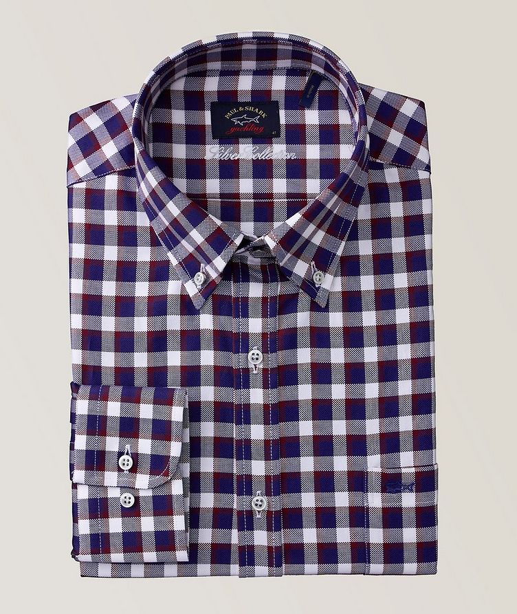 Silver Collection Checkered Cotton Dress Shirt image 0