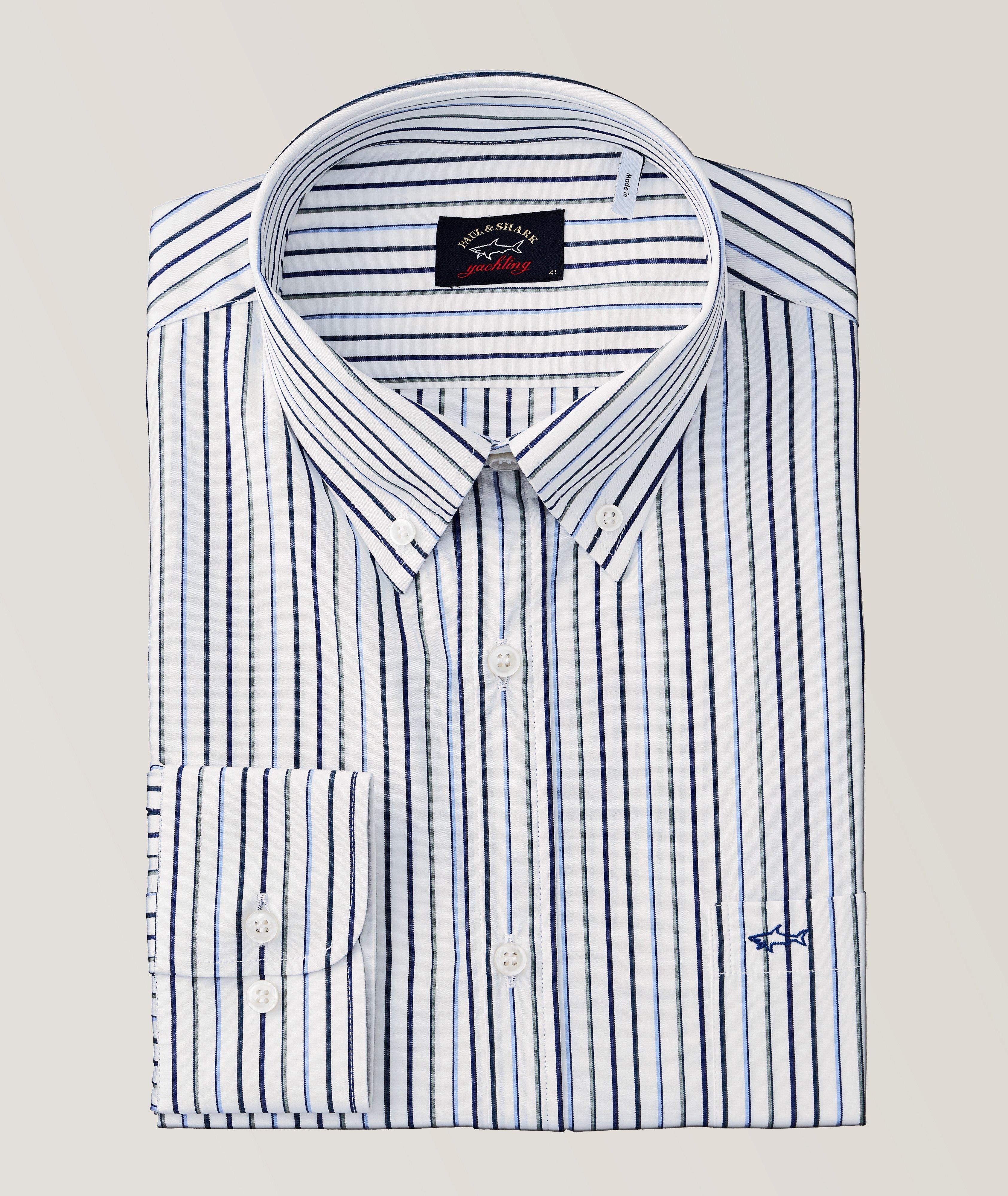 Mulit-Striped Cotton Sport Shirt
