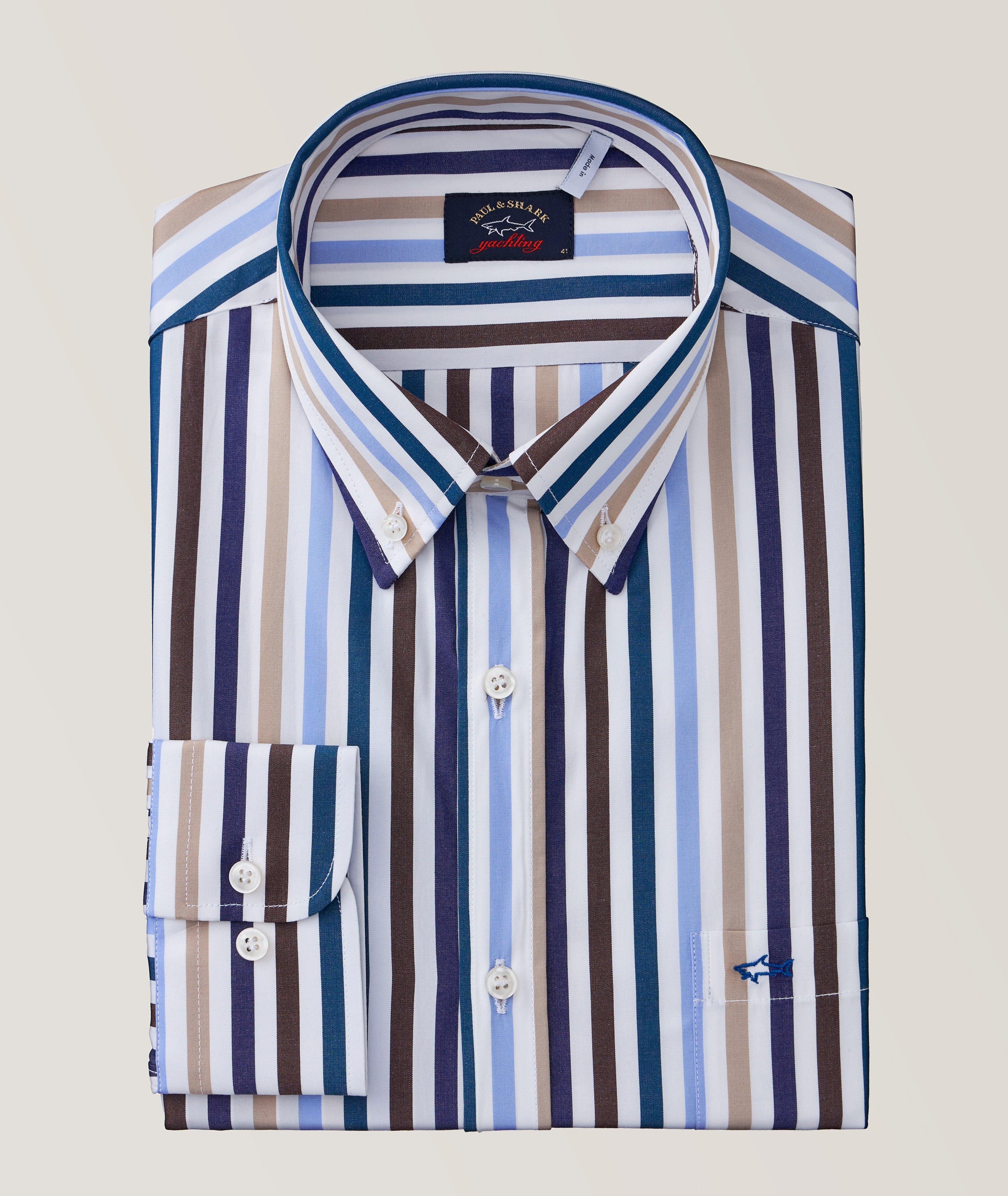 Striped Stretch-Jersey Sport Shirt image 0