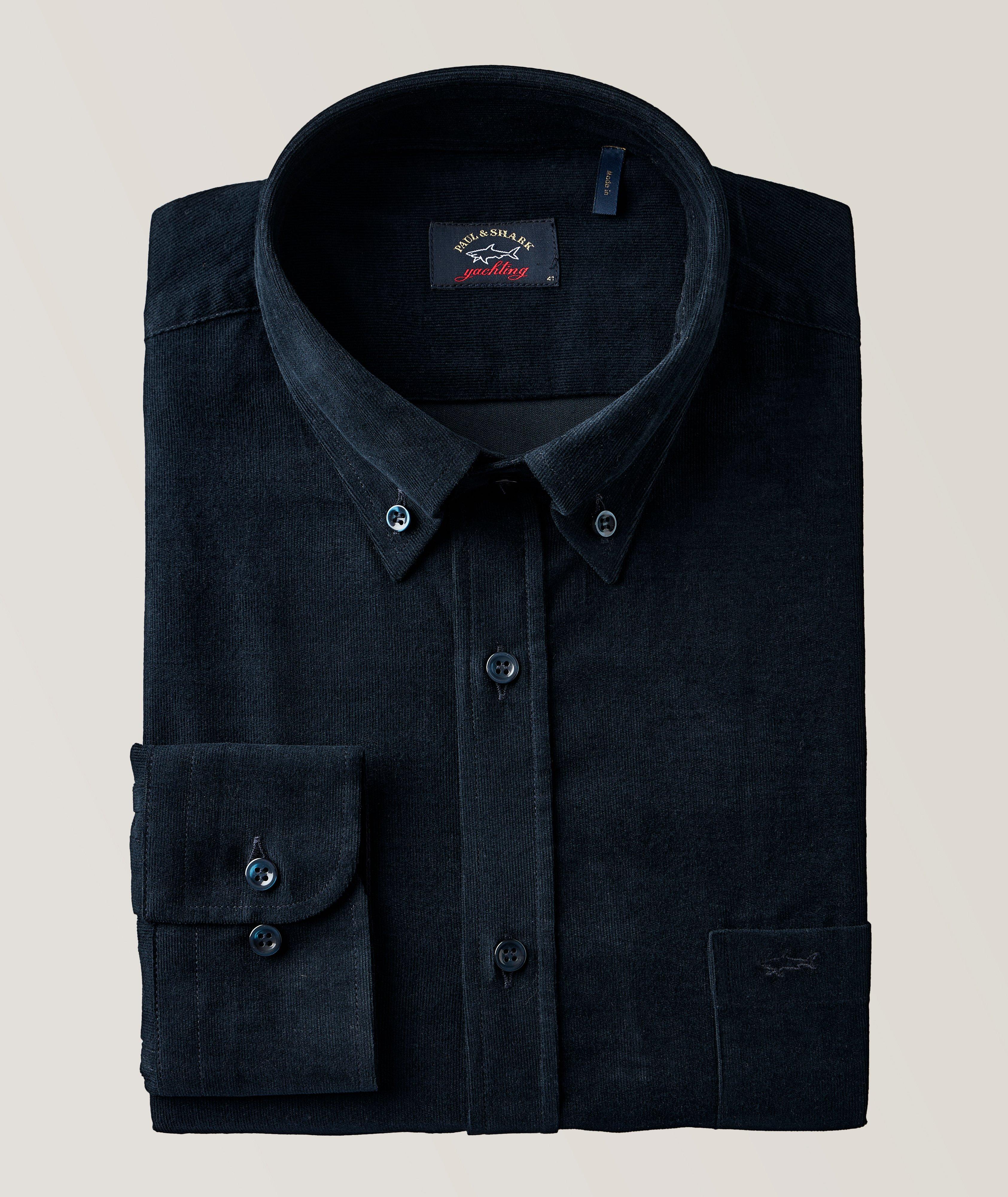 Veste-chemise Coupe Décontractée en velours côtelé - Noir - HOMME