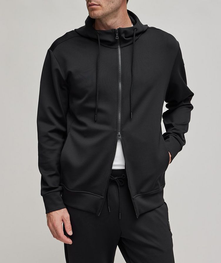 Stretch-Cotton Full-Zip Hooded Sweater image 1