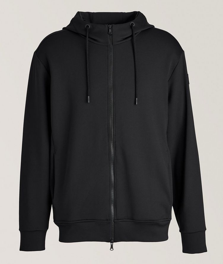 Stretch-Cotton Full-Zip Hooded Sweater image 0