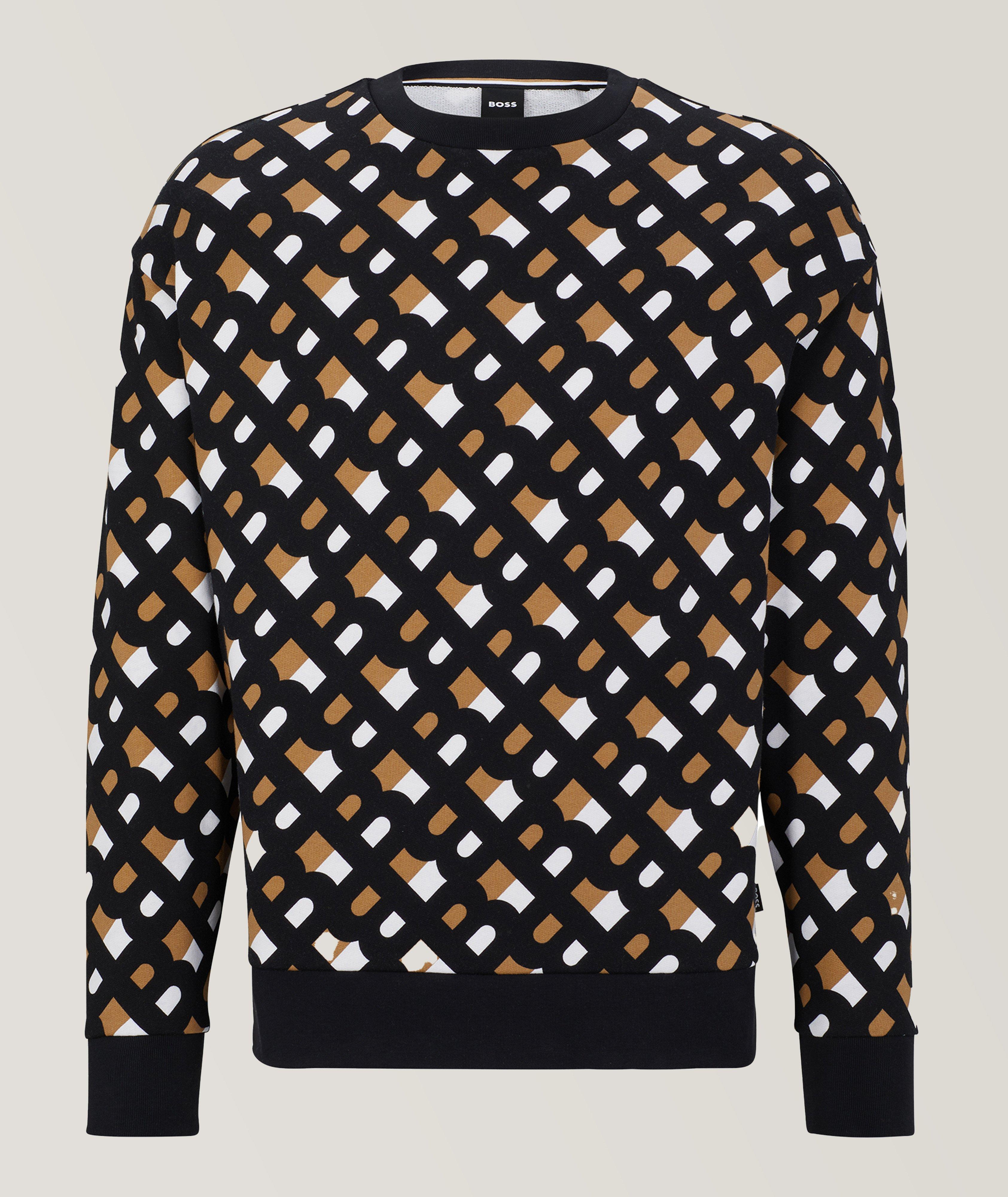 Pull à motif de monogrammes et à encolure ronde image 0