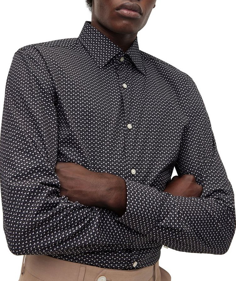 Chemise habillée en coton extensible à motif de coupe amincie image 4