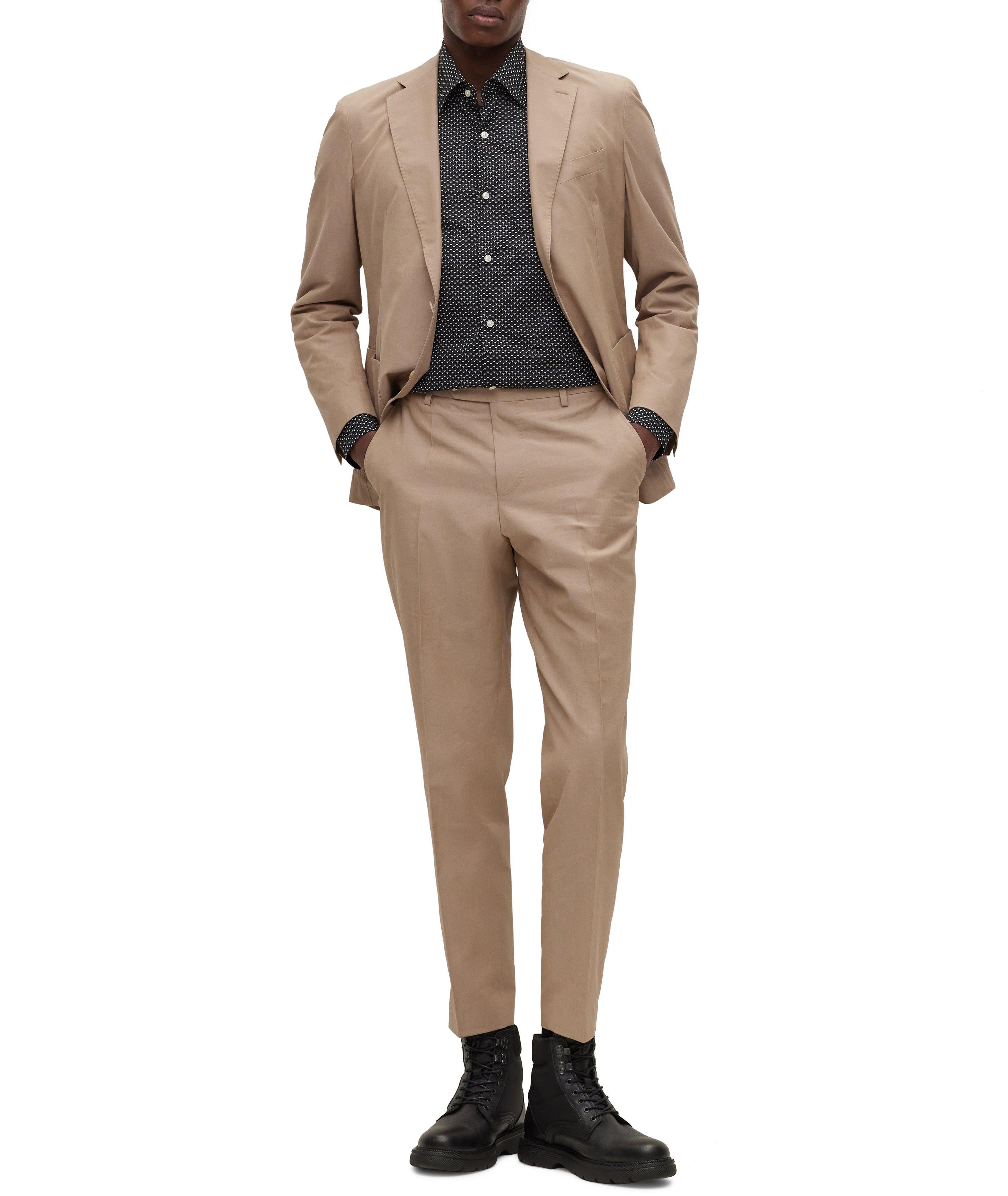 Chemise habillée en coton extensible à motif de coupe amincie image 5