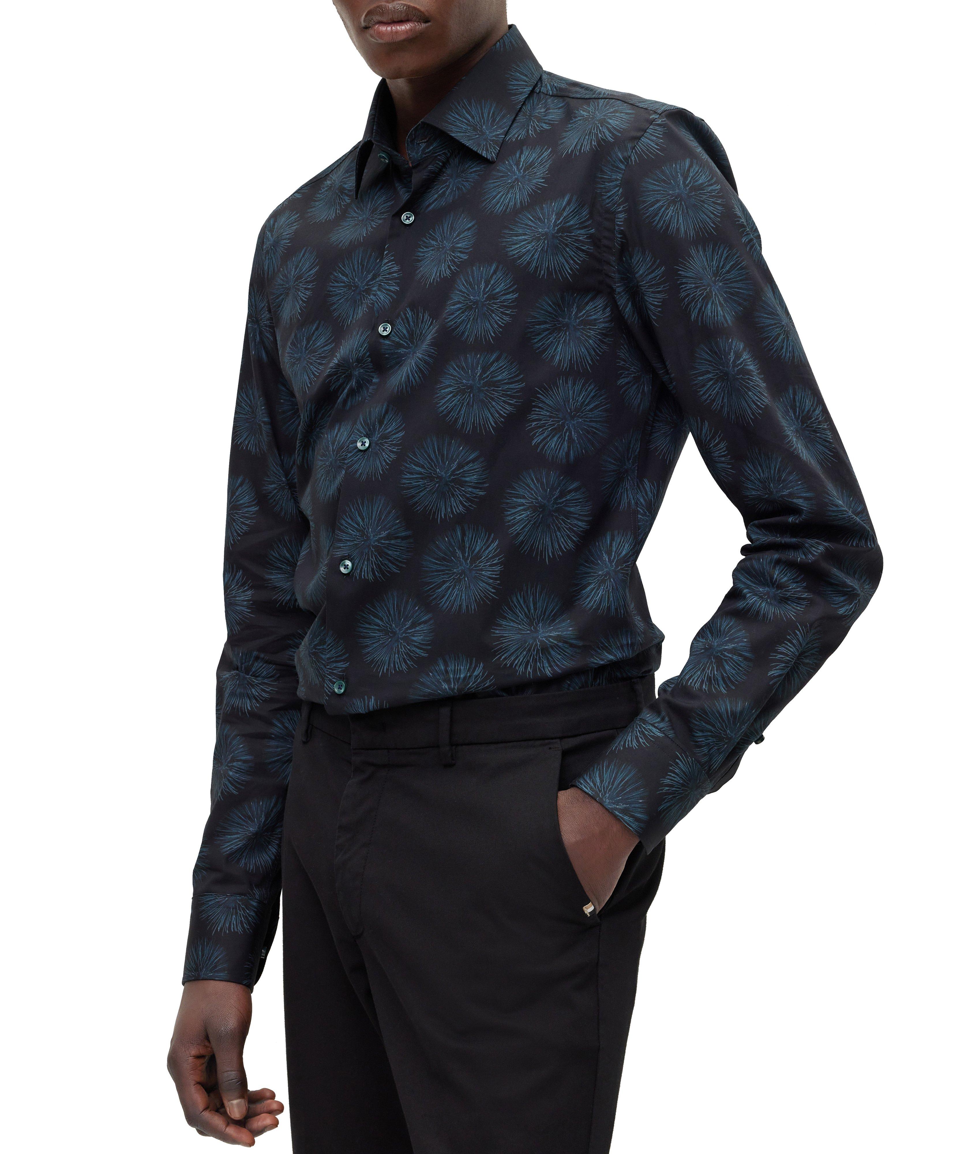 Firework Print Stretch-Cotton Dress Shirt image 2