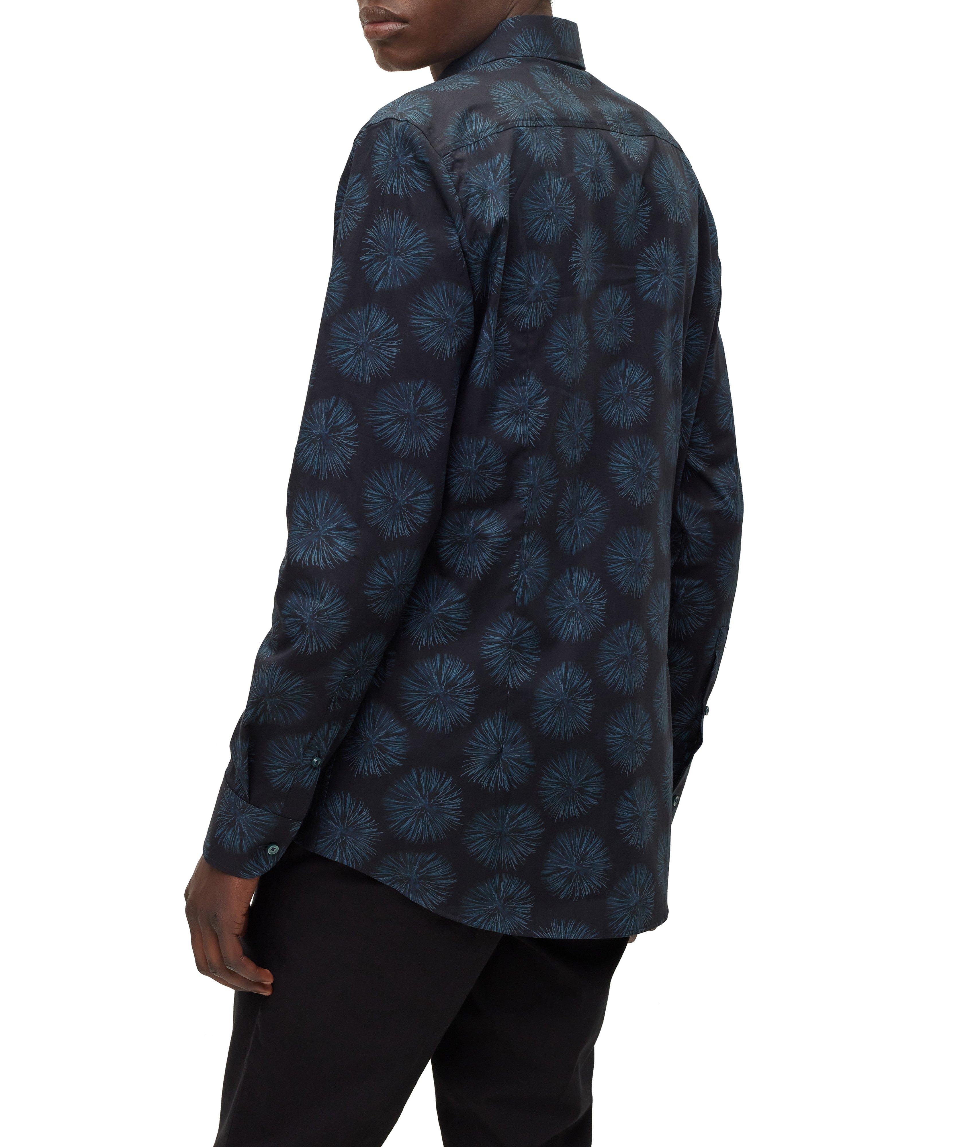 Firework Print Stretch-Cotton Dress Shirt image 3