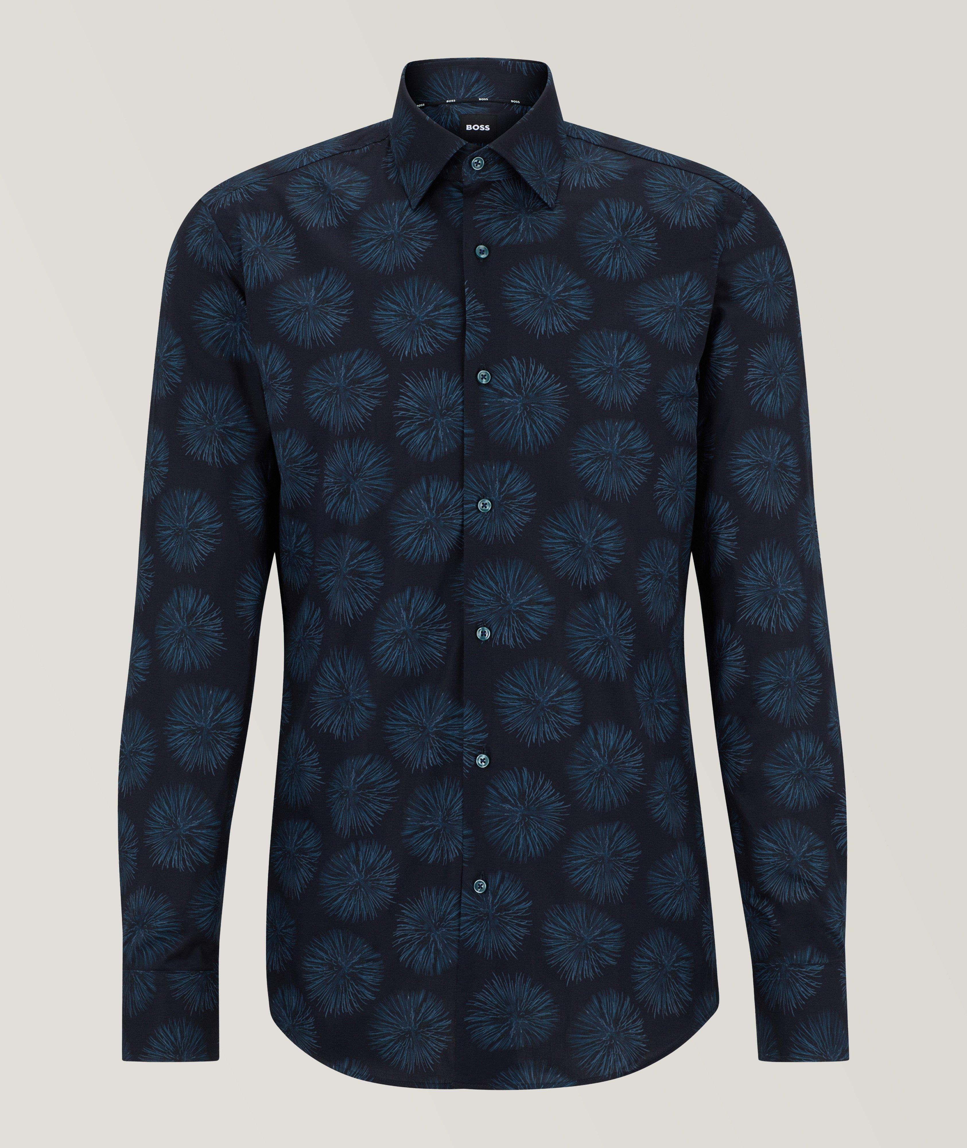 Firework Print Stretch-Cotton Dress Shirt image 0