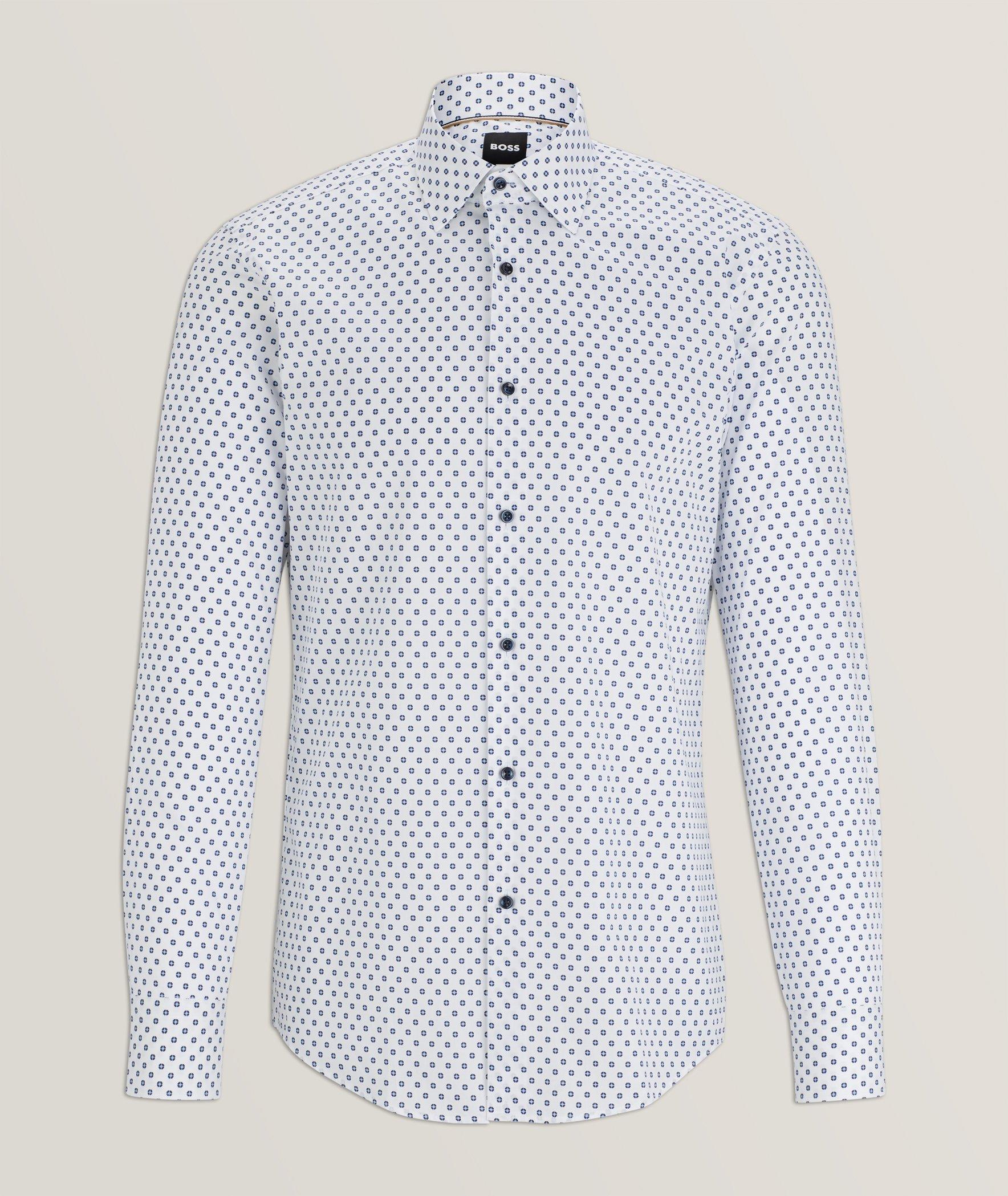 Chemise habillée à motif répété de coupe amincie image 0
