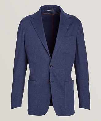 Canali Cotton Jersey Herringbone Sports Jacket