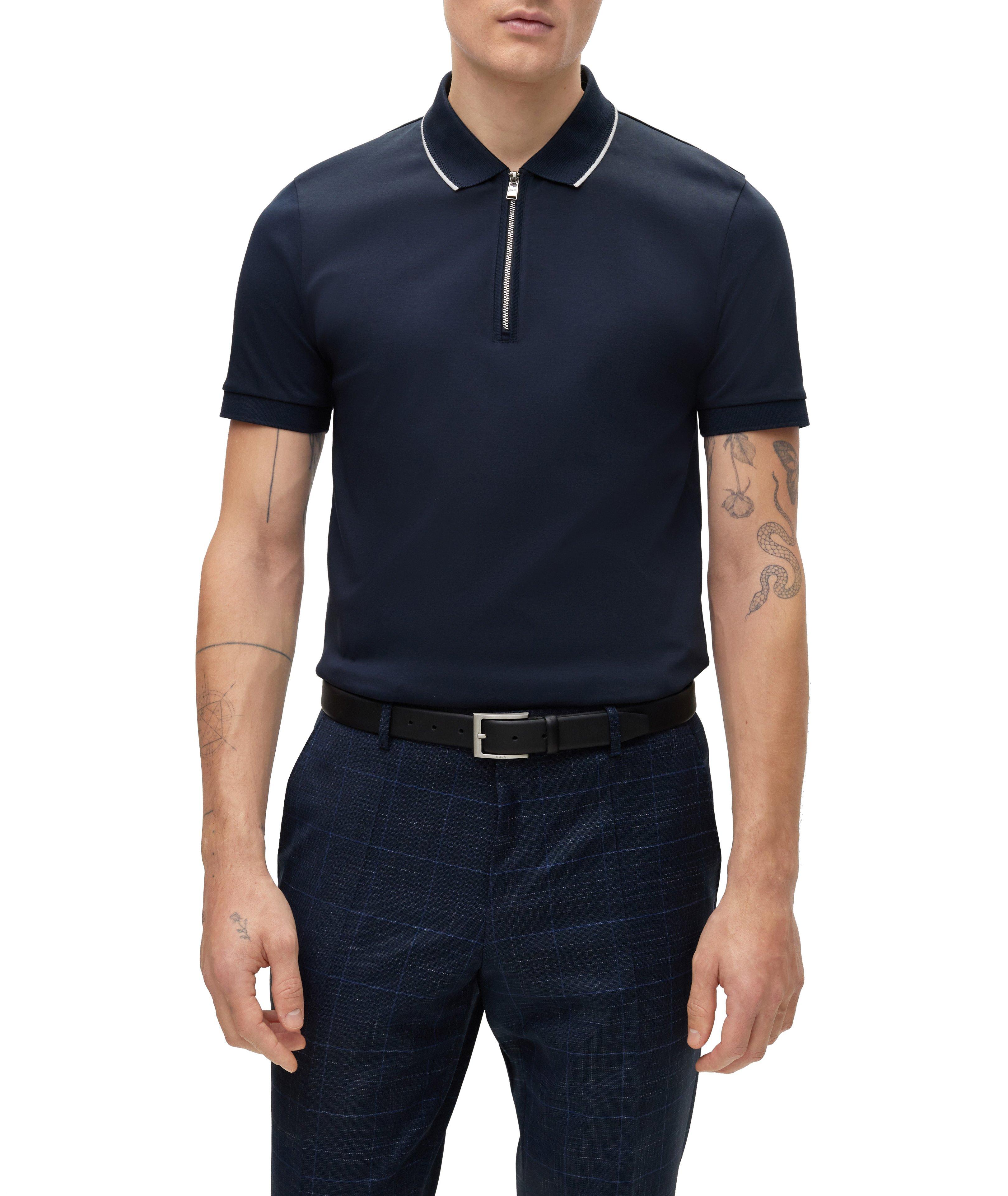 Polo en tricot interlock de coupe amincie image 1