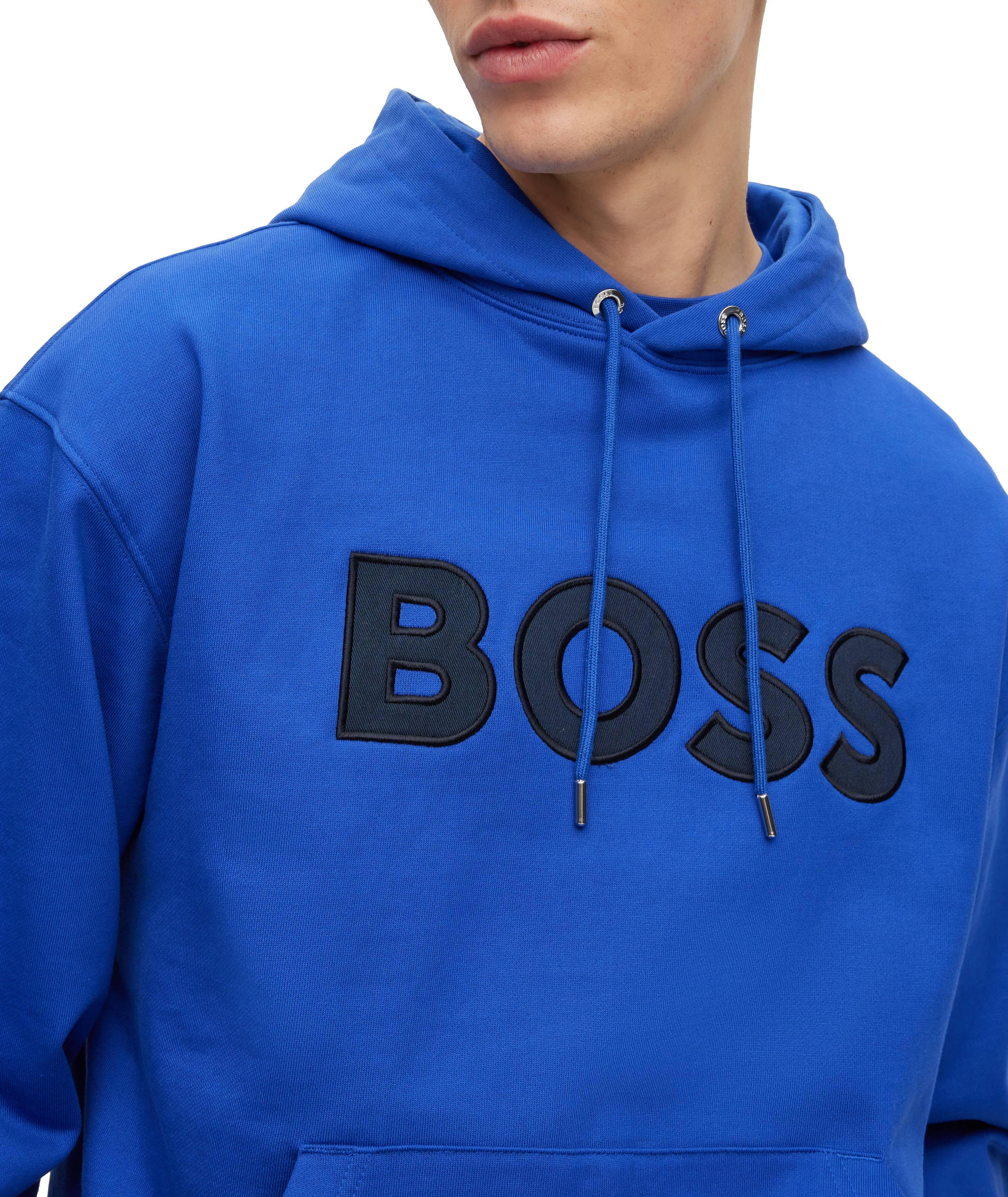 Logo Applique Oversized Organic Cotton Hooded Sweater image 3