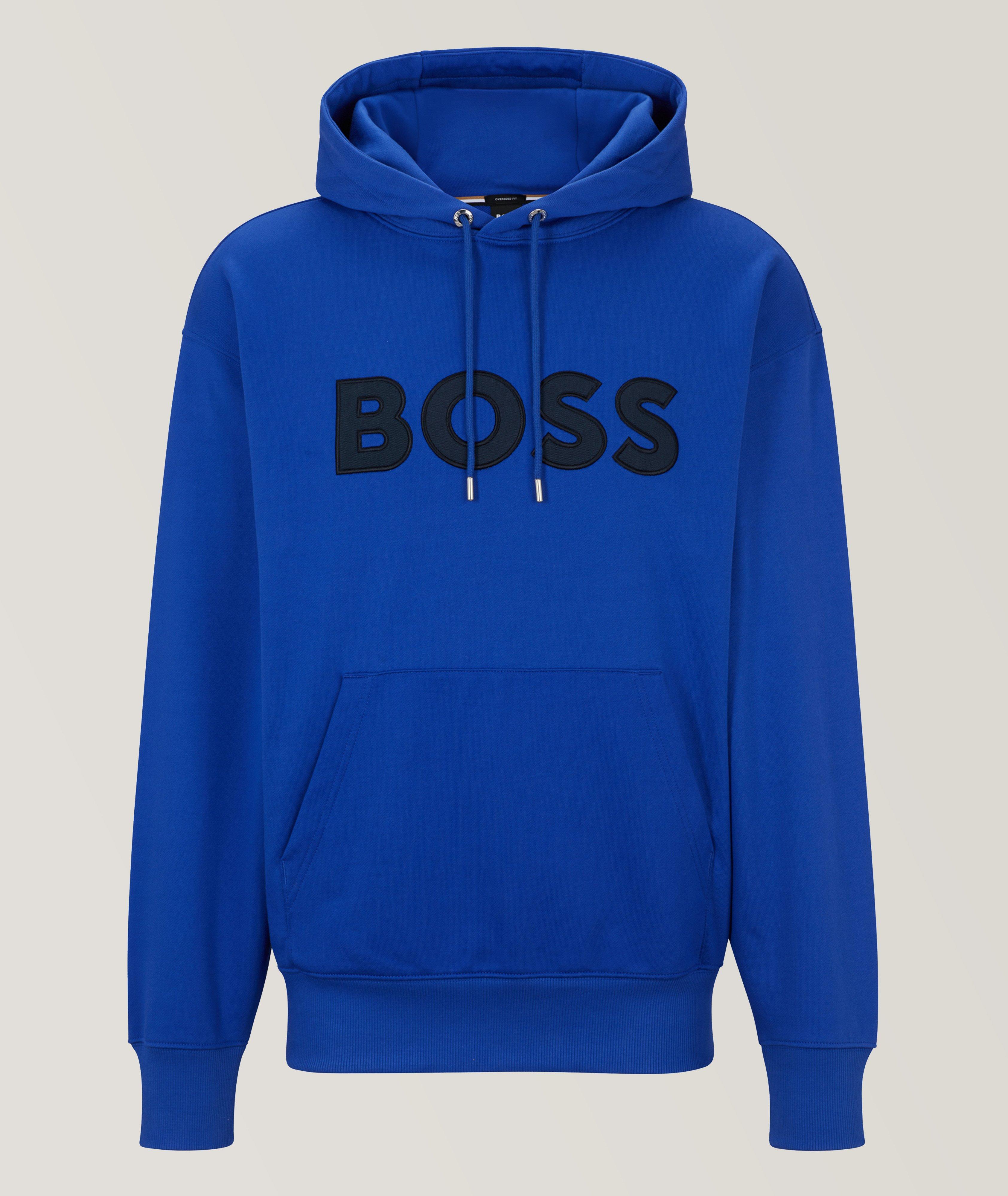 Logo Applique Oversized Organic Cotton Hooded Sweater image 0