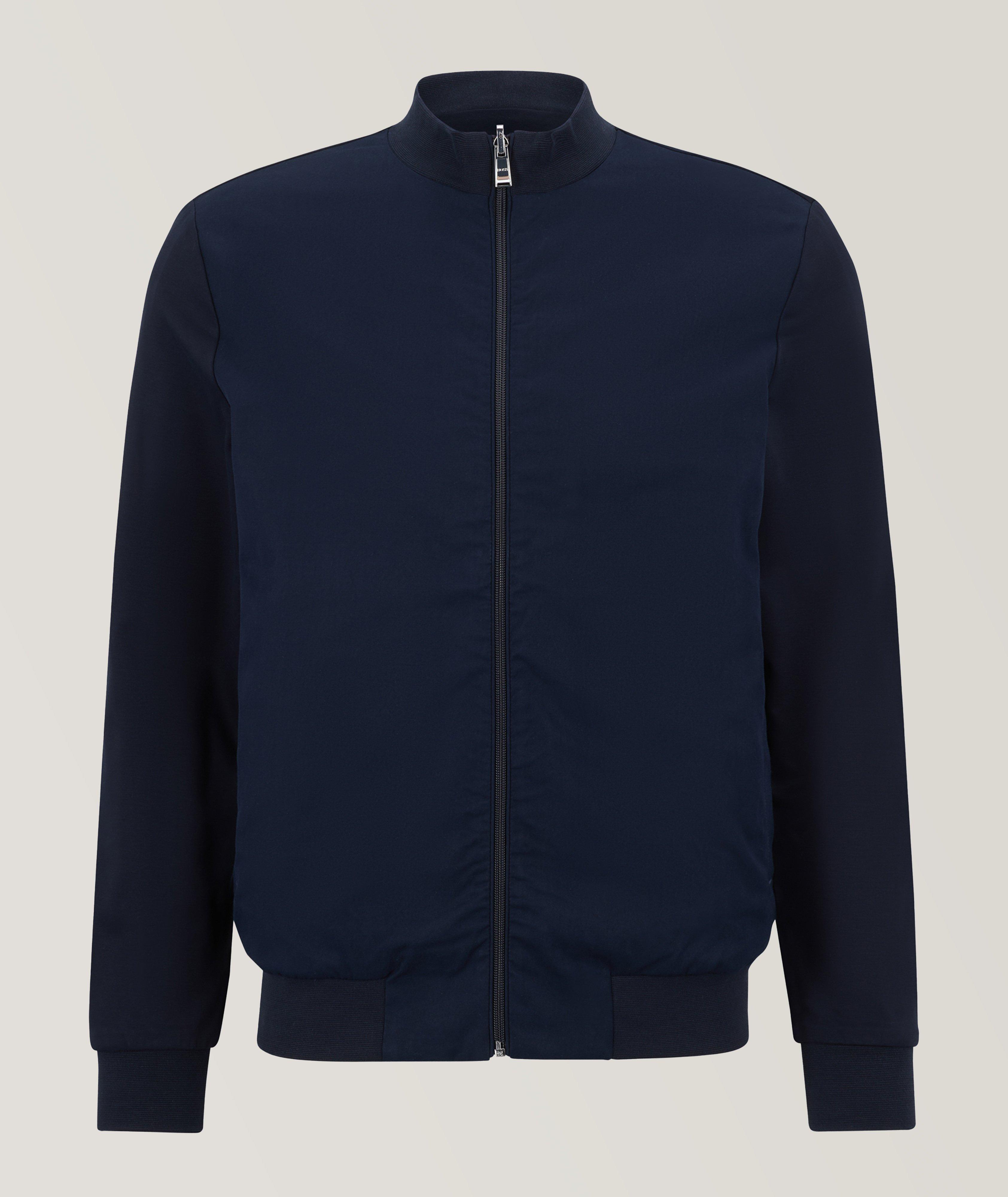 Reversible Cotton-Blend Zip-Up Sweater image 0