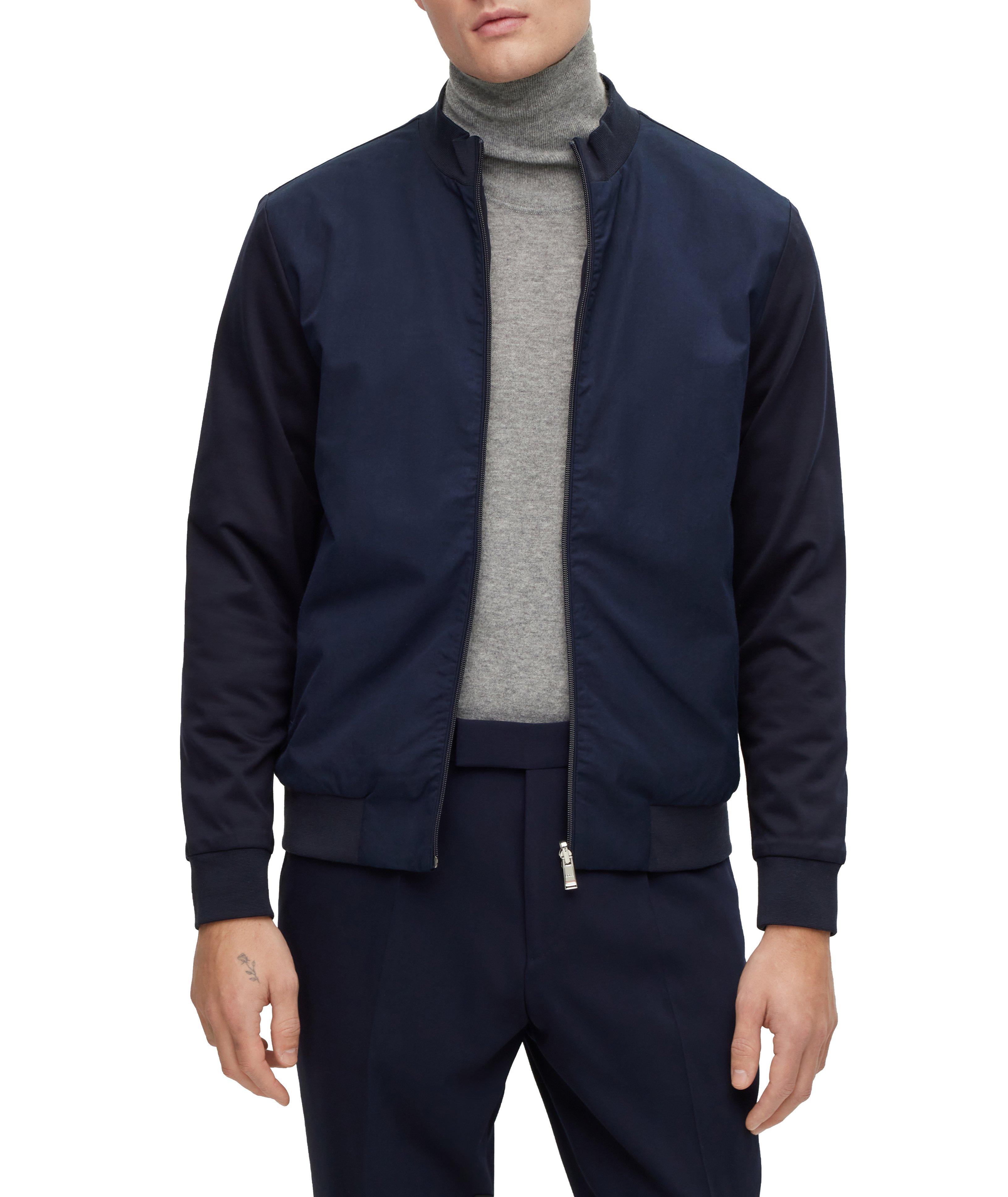 Reversible Cotton-Blend Zip-Up Sweater image 1