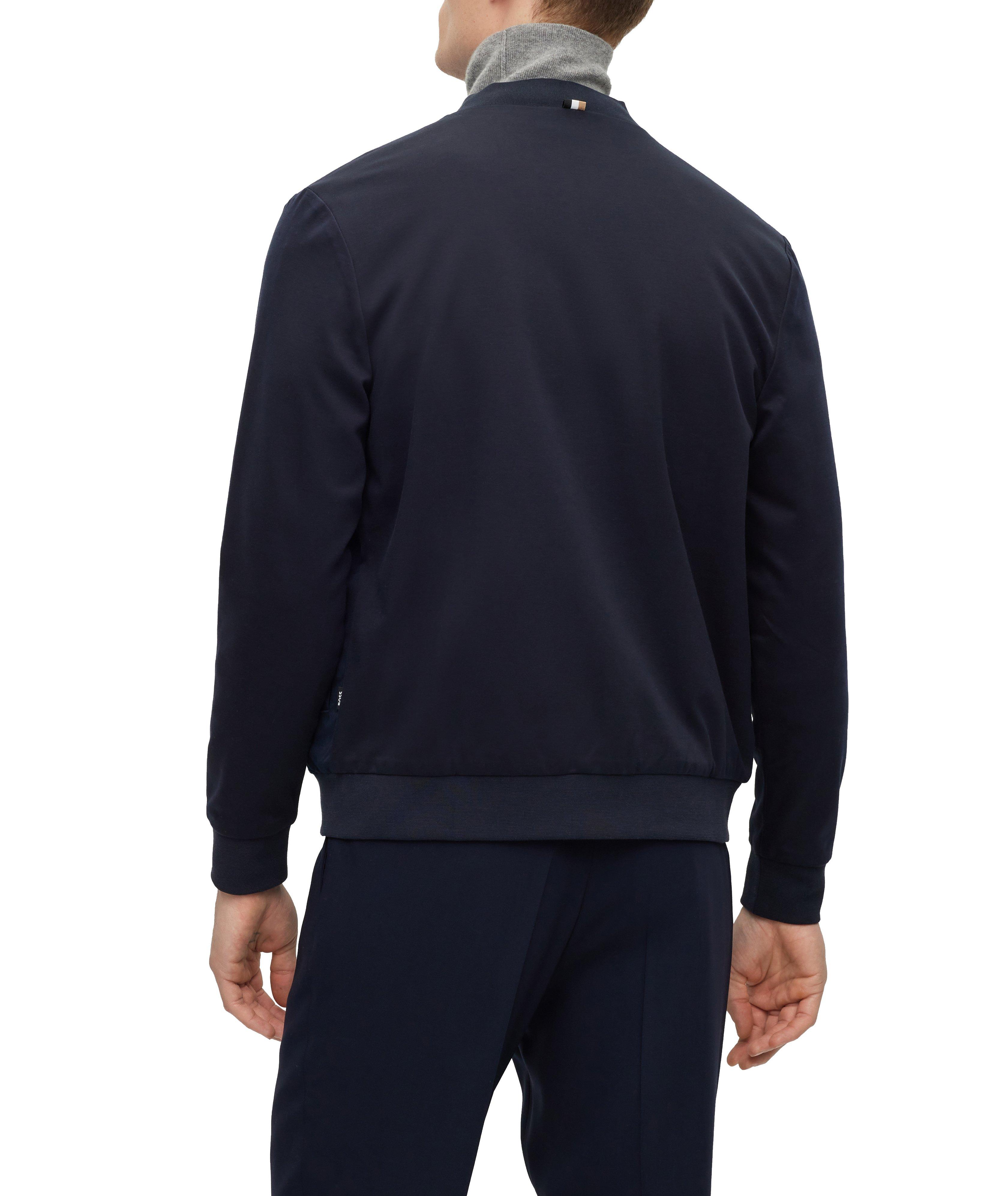 Reversible Cotton-Blend Zip-Up Sweater image 2
