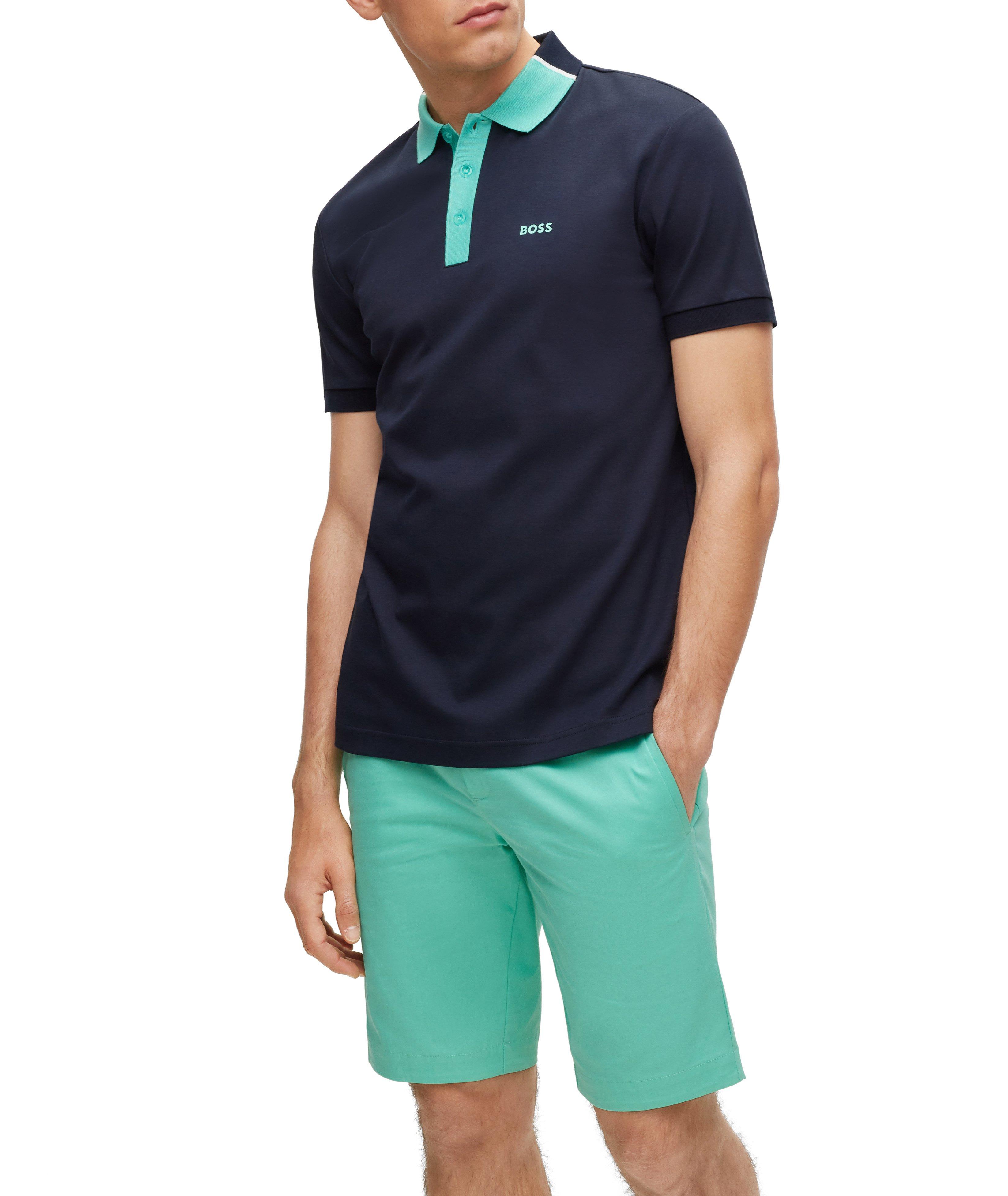 Colourblock Interlock Cotton Polo image 2