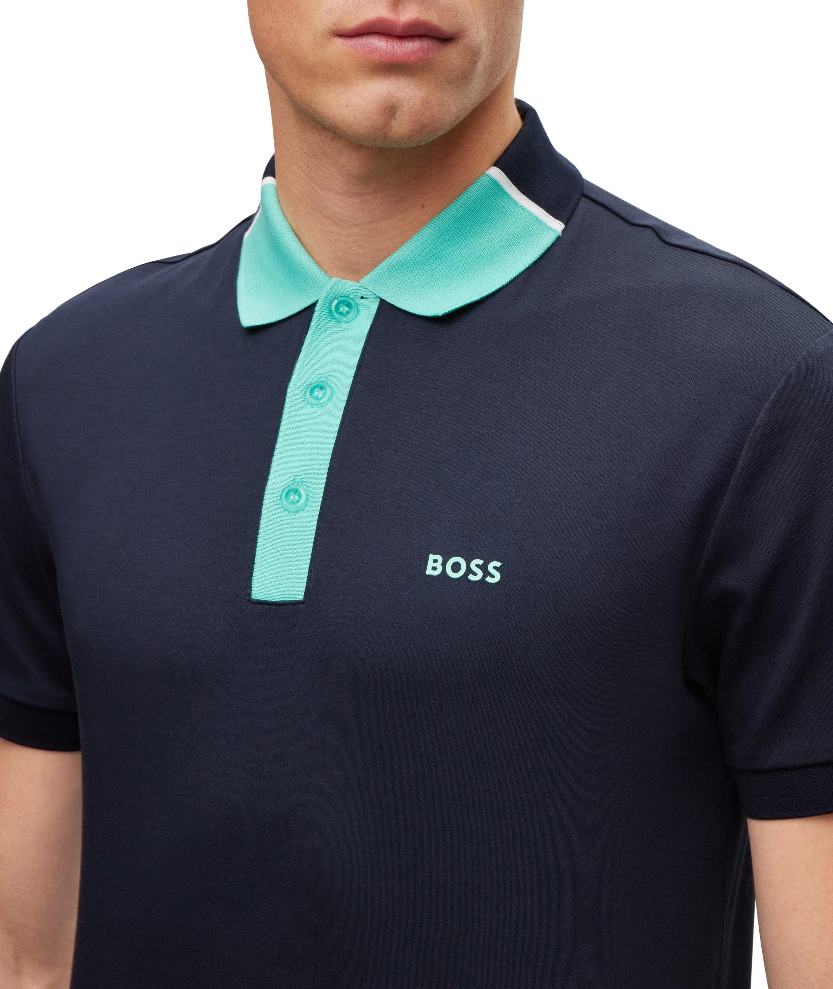 Colourblock Interlock Cotton Polo image 4