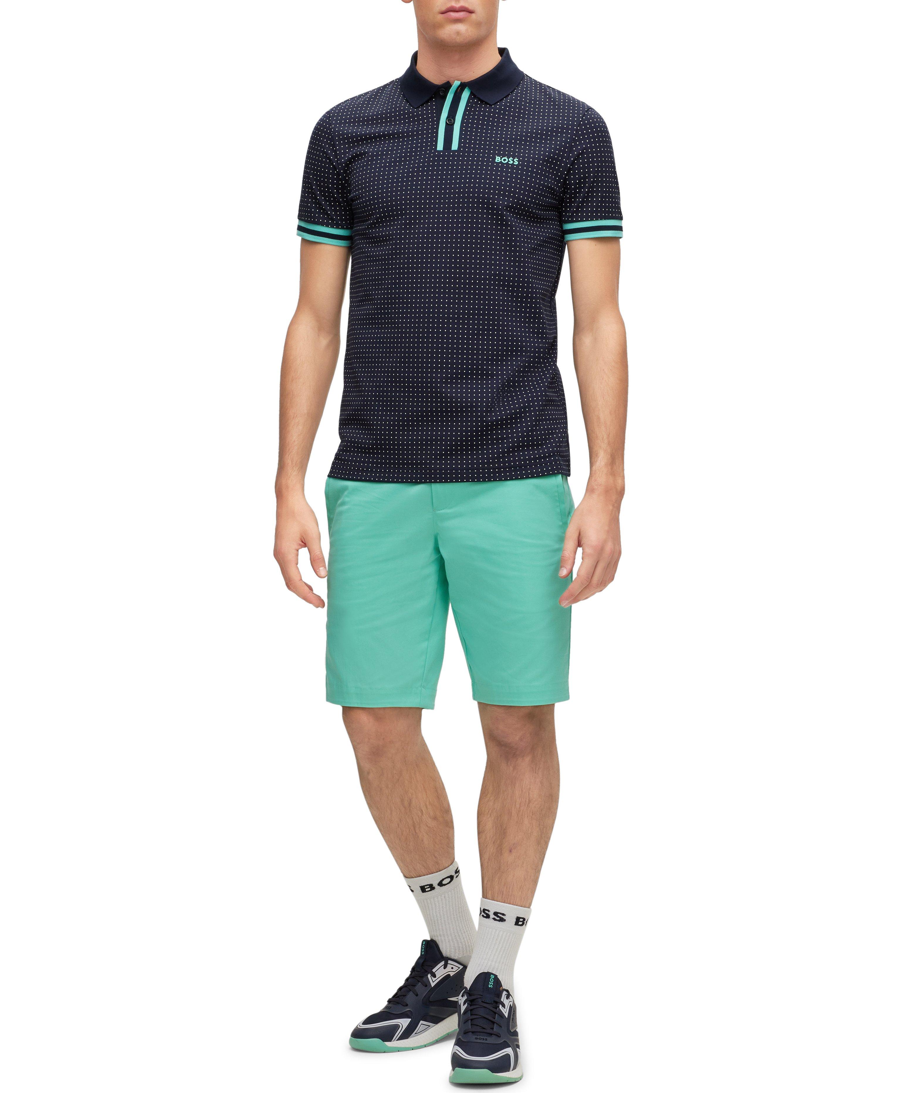 Polo en coton piqué extensible à pois image 1