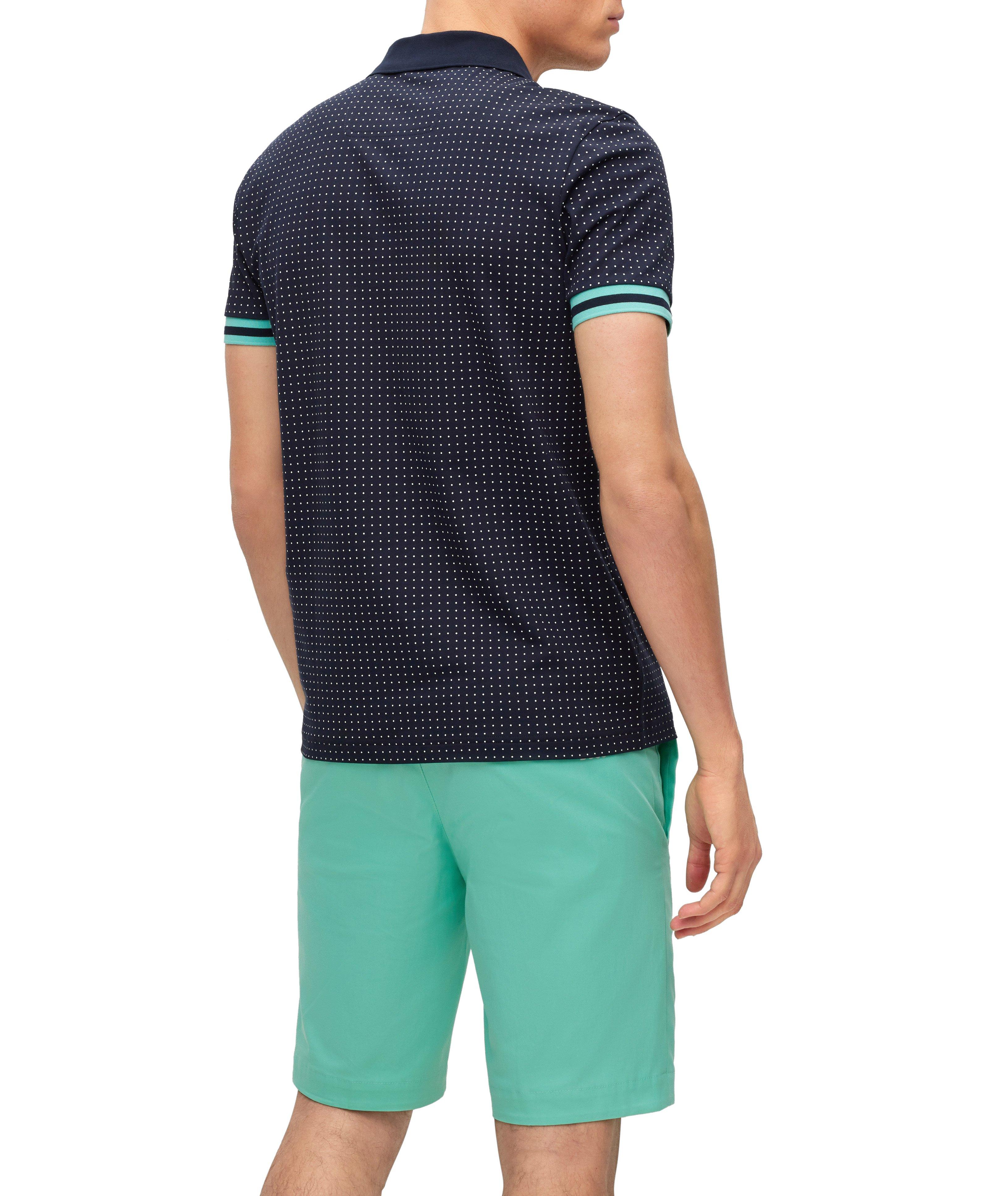 Polo en coton piqué extensible à pois image 3