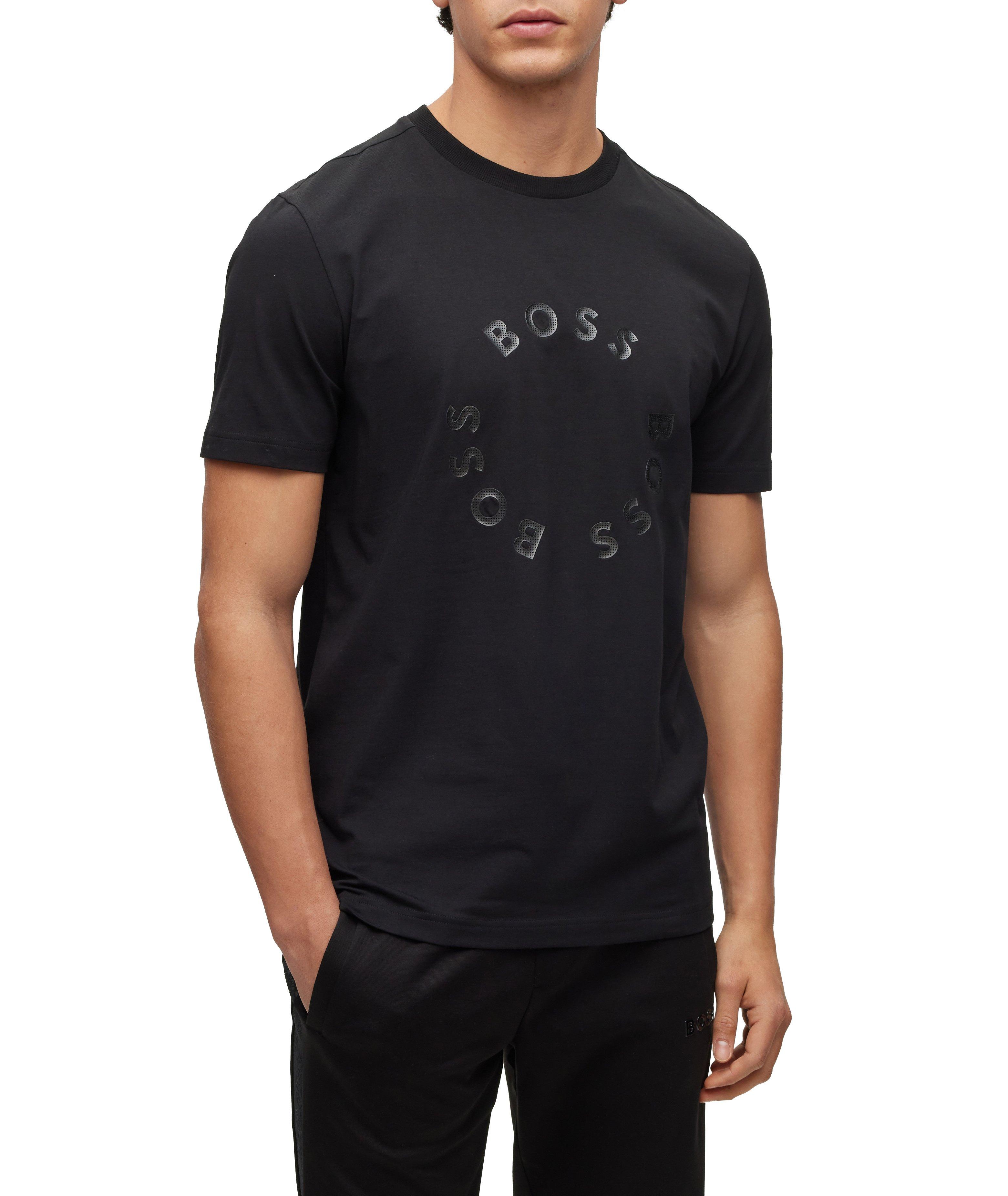 Circle Logo Print Stretch-Cotton T-Shirt image 2