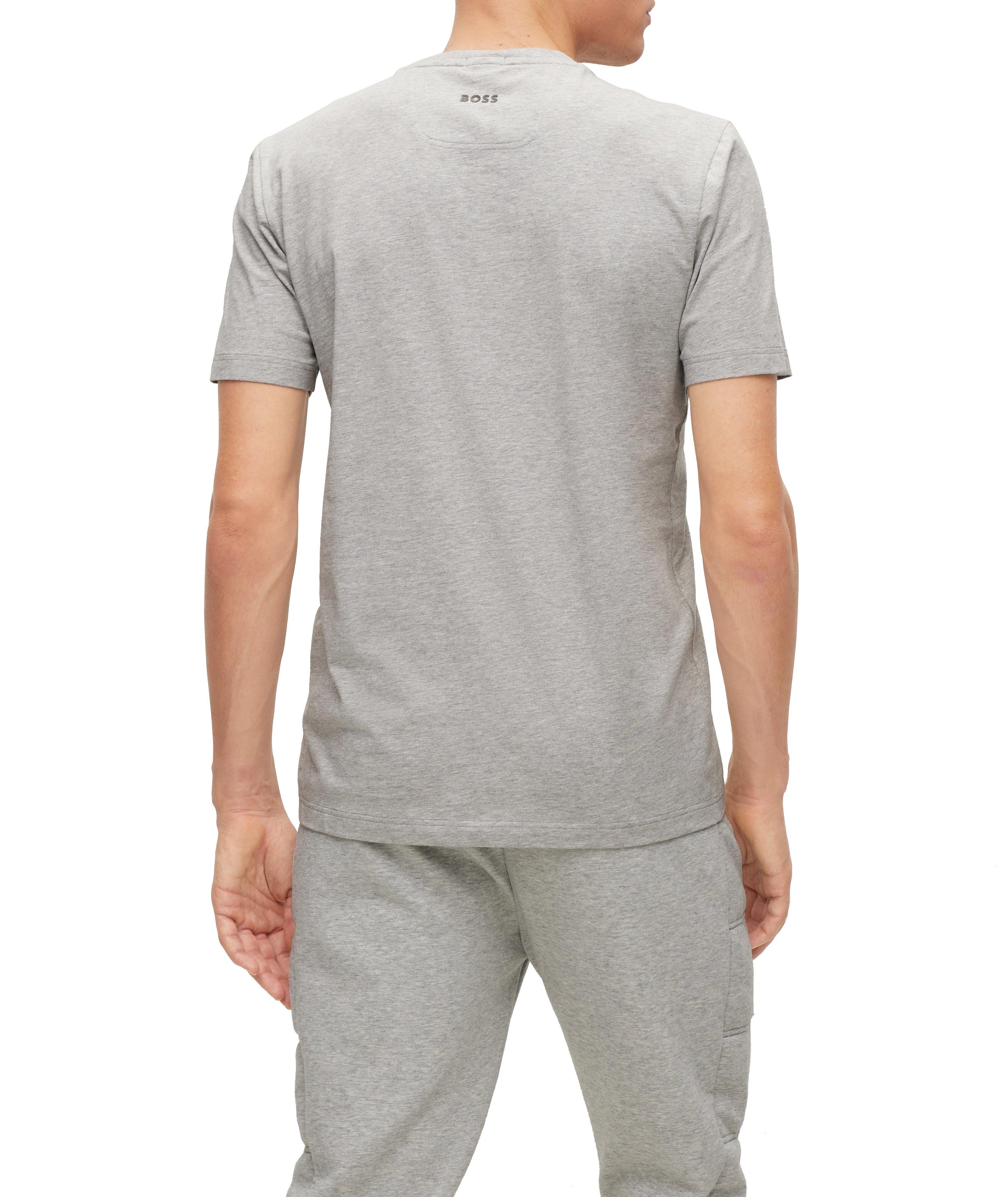 Circle Logo Print Stretch-Cotton T-Shirt image 3