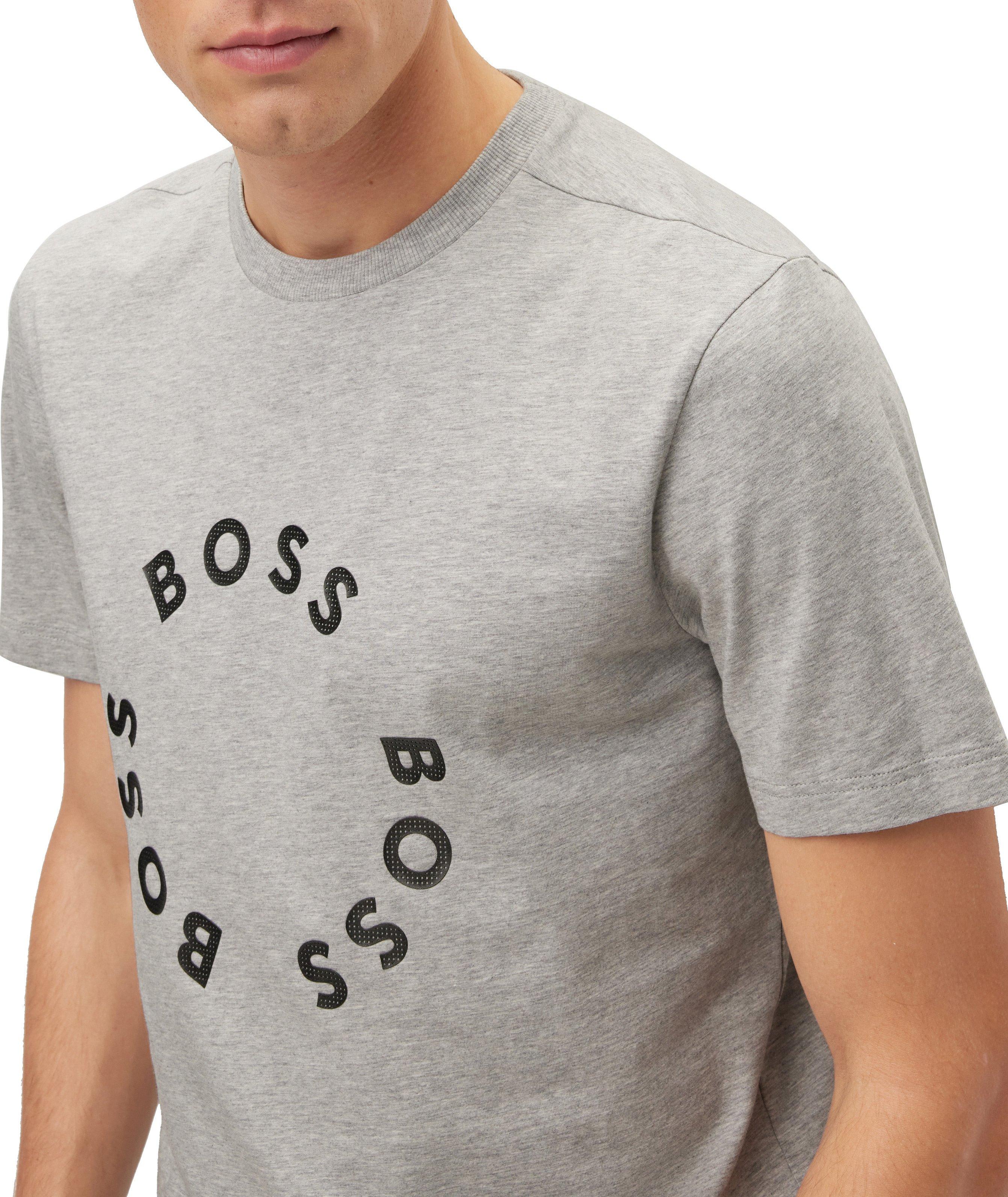 Circle Logo Print Stretch-Cotton T-Shirt image 4