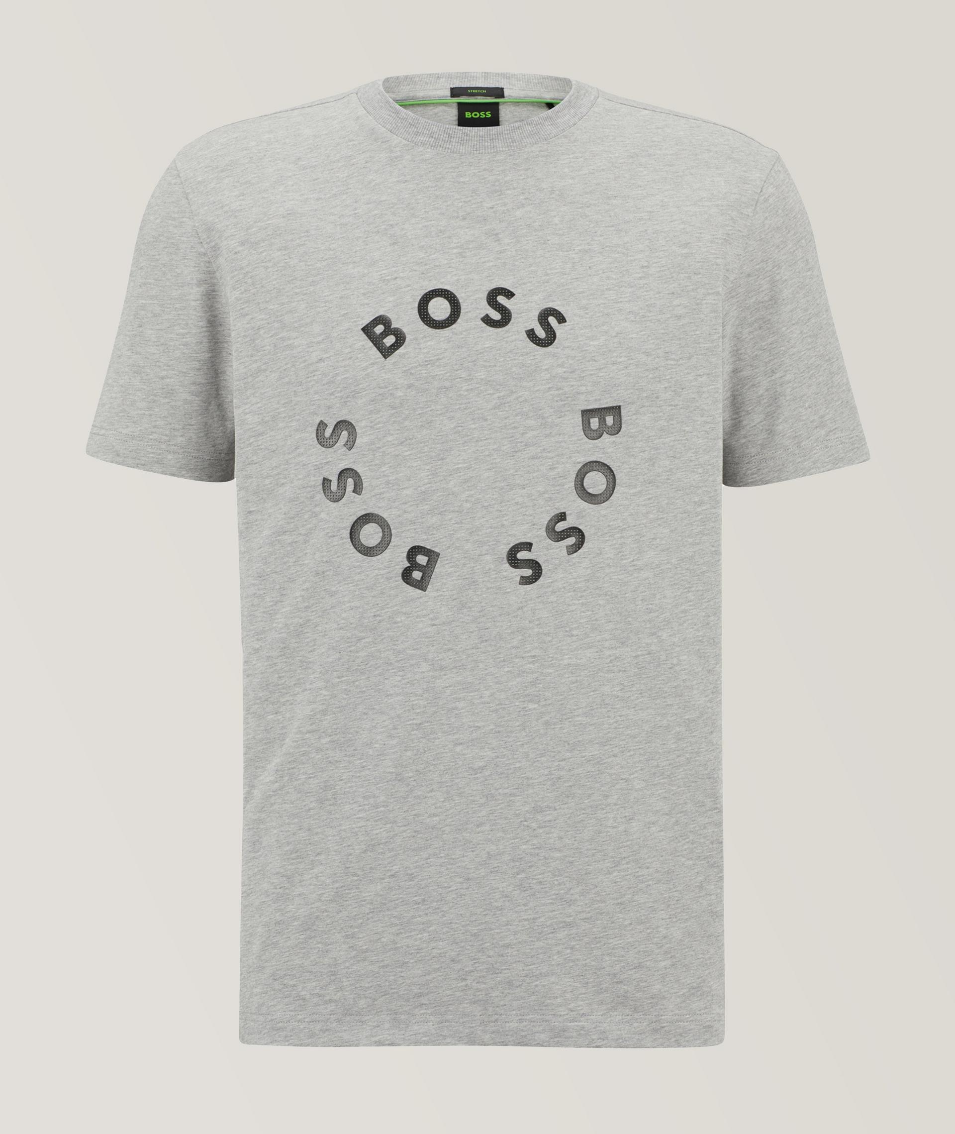 T-shirt en coton extensible avec logos image 0