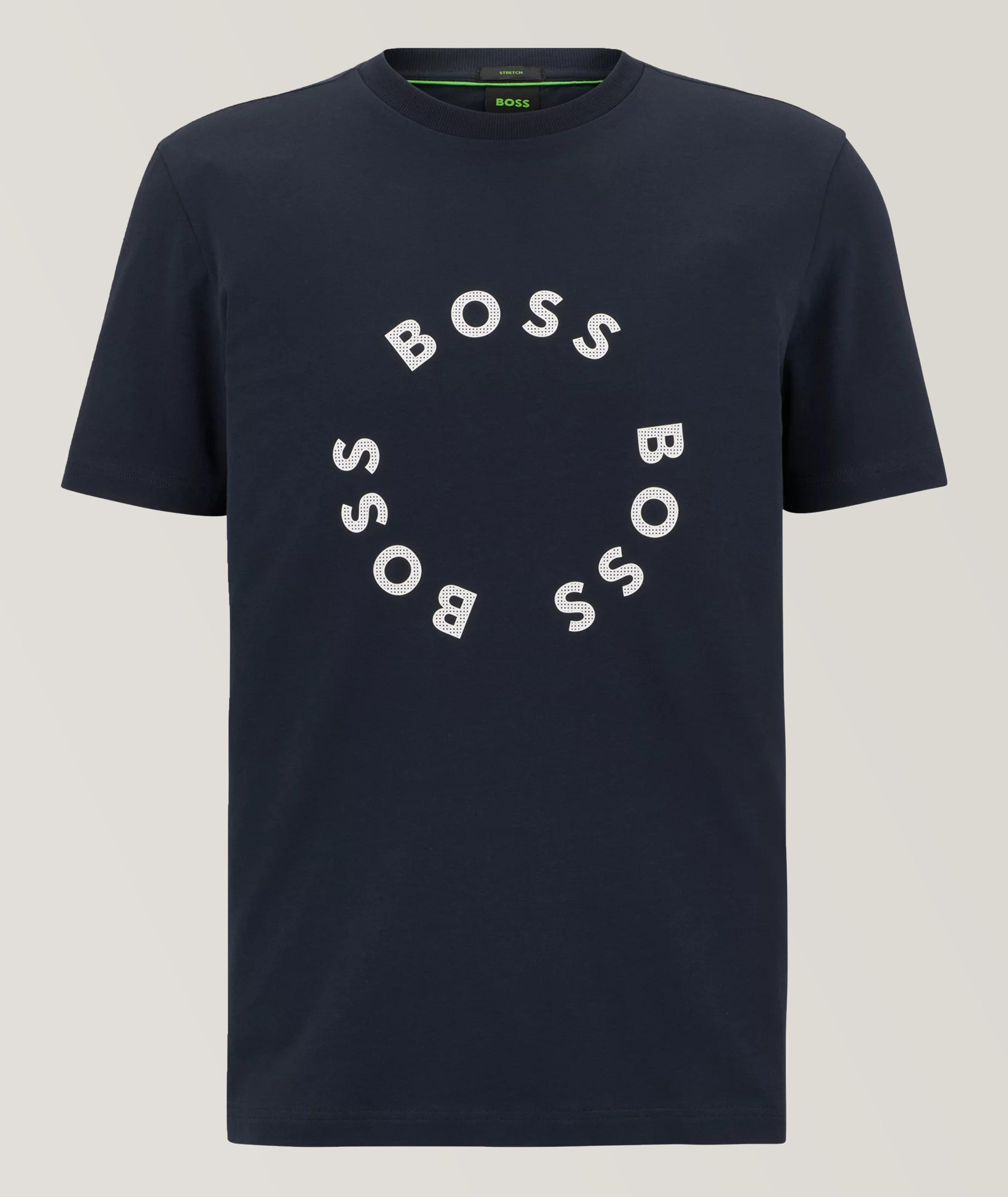 BOSS T-shirt en coton extensible avec logos | T-shirts | Harry Rosen