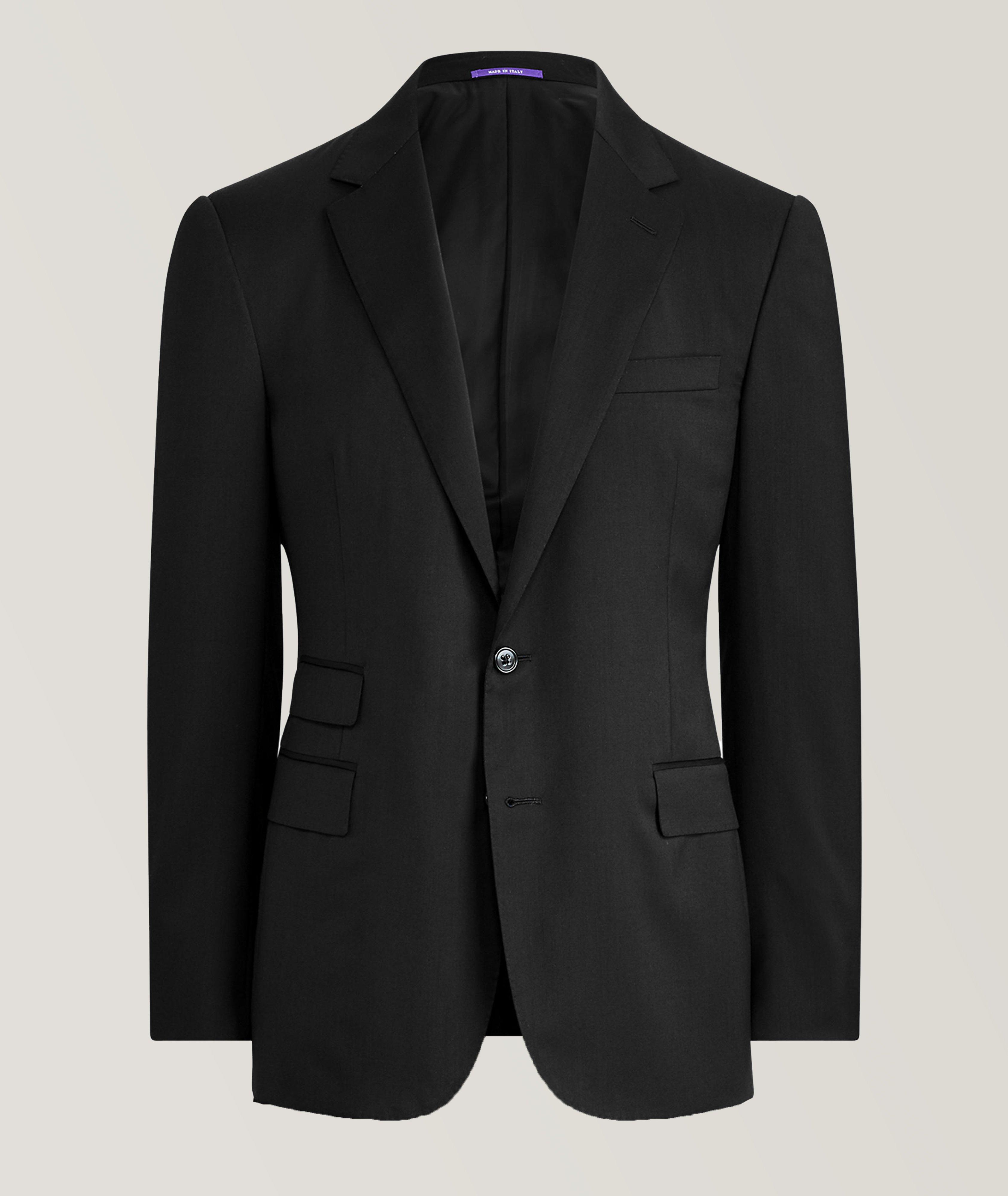 Mens Matte Black Suit with Satin Lapel - Suit Lab