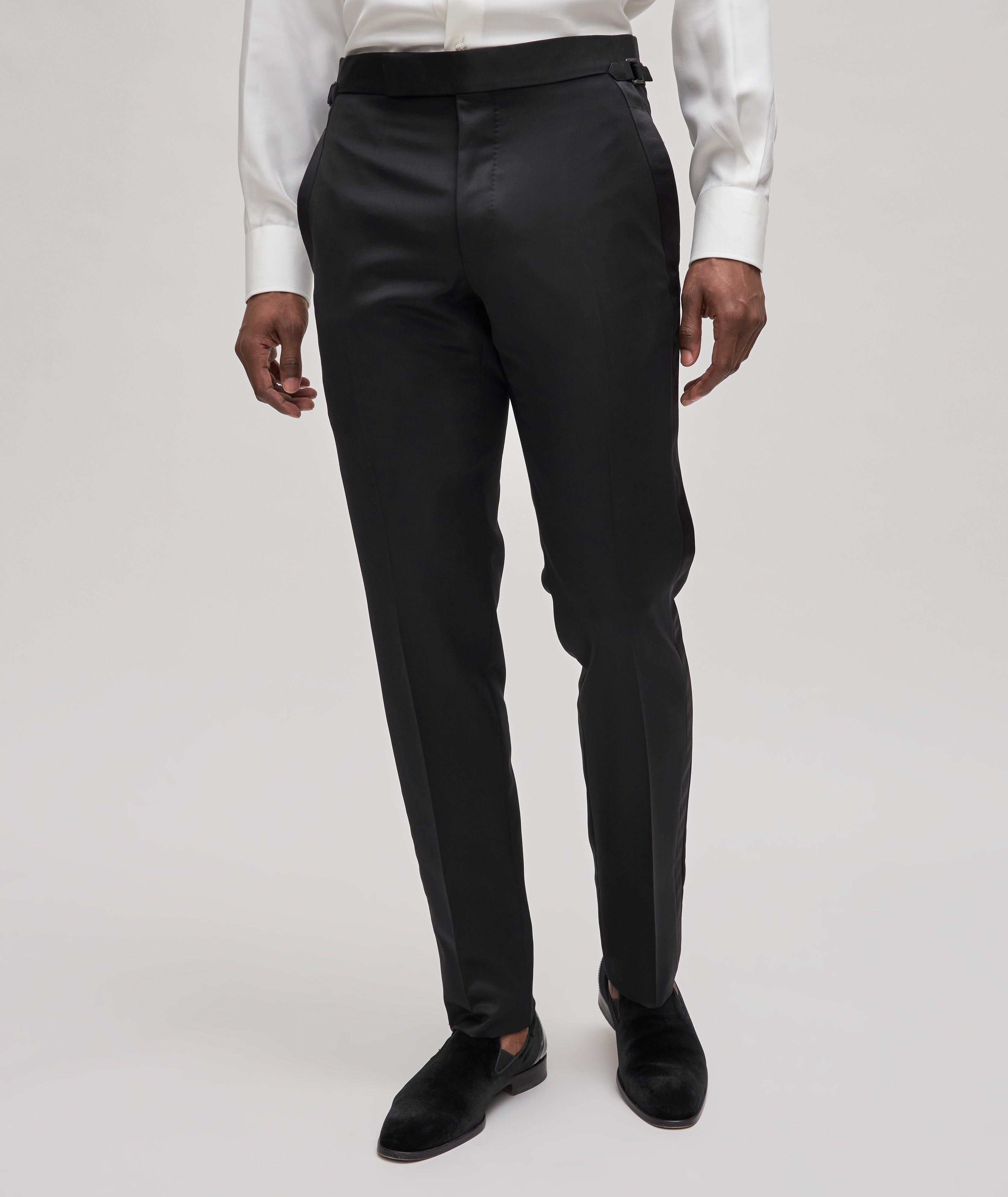 Wool-Mohair-Satin Formal Tuxedo Pants