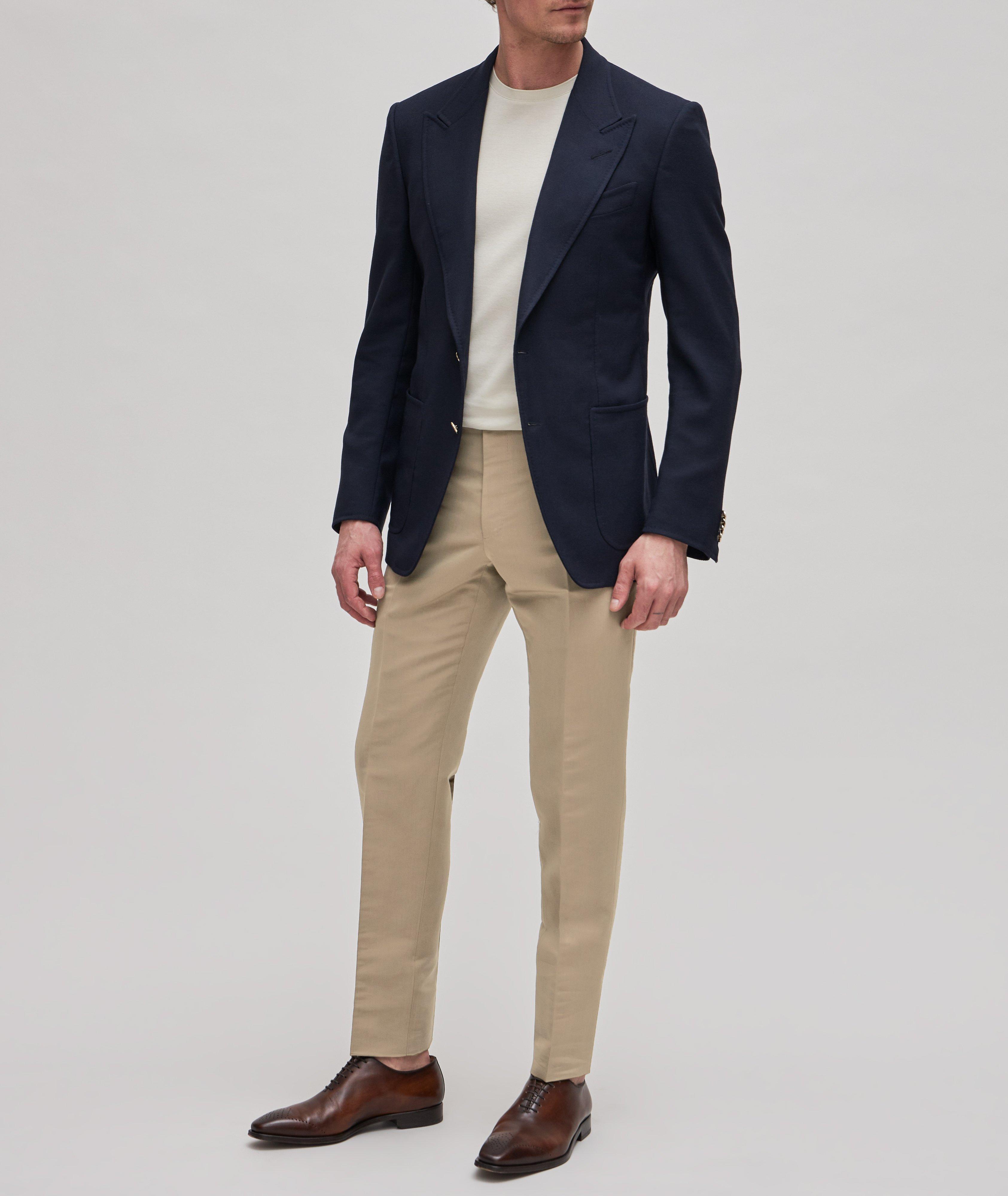 Slim Fit Cotton-Silk Poplin Dress Pants image 1