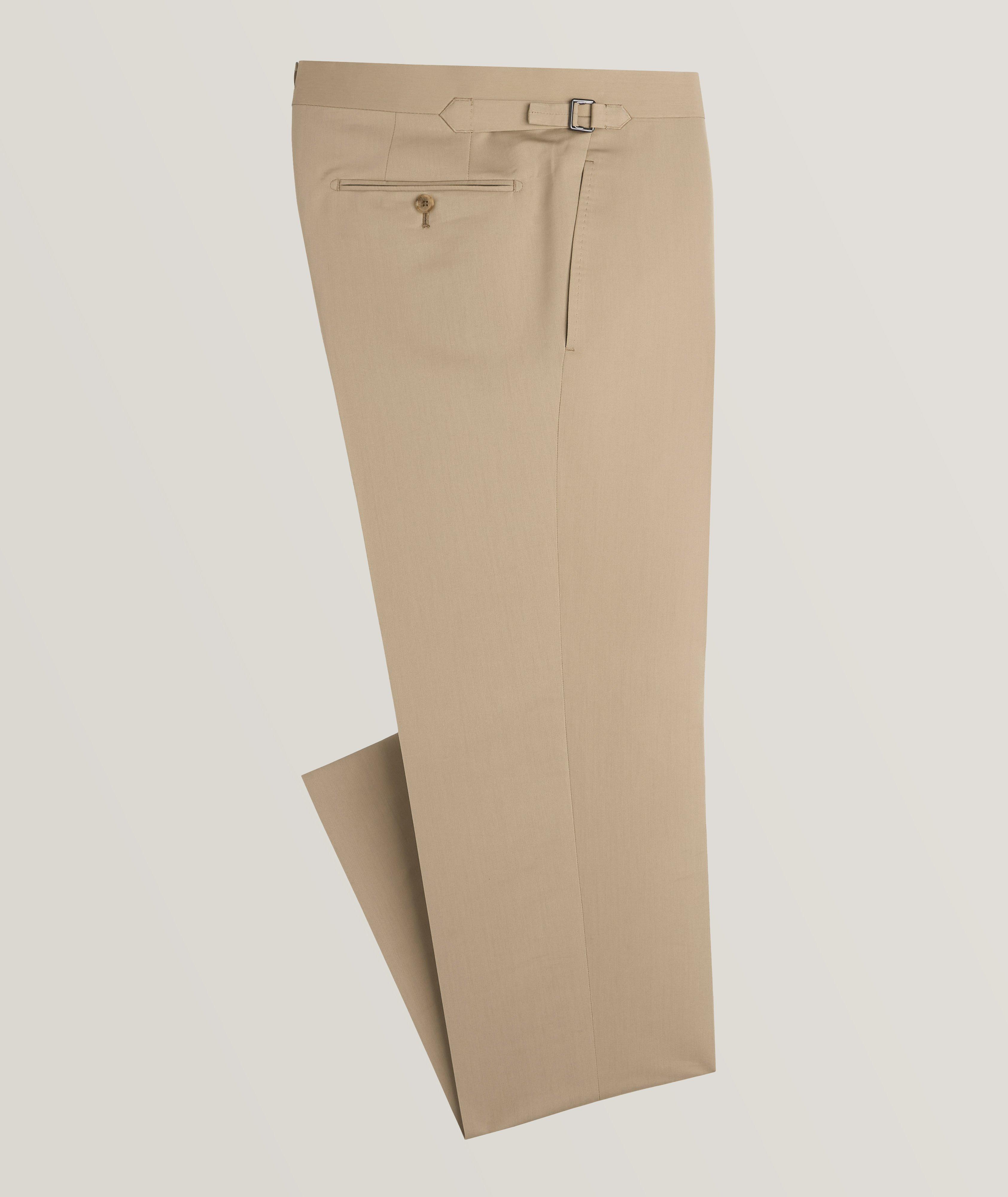 Slim Fit Cotton-Silk Poplin Dress Pants image 0