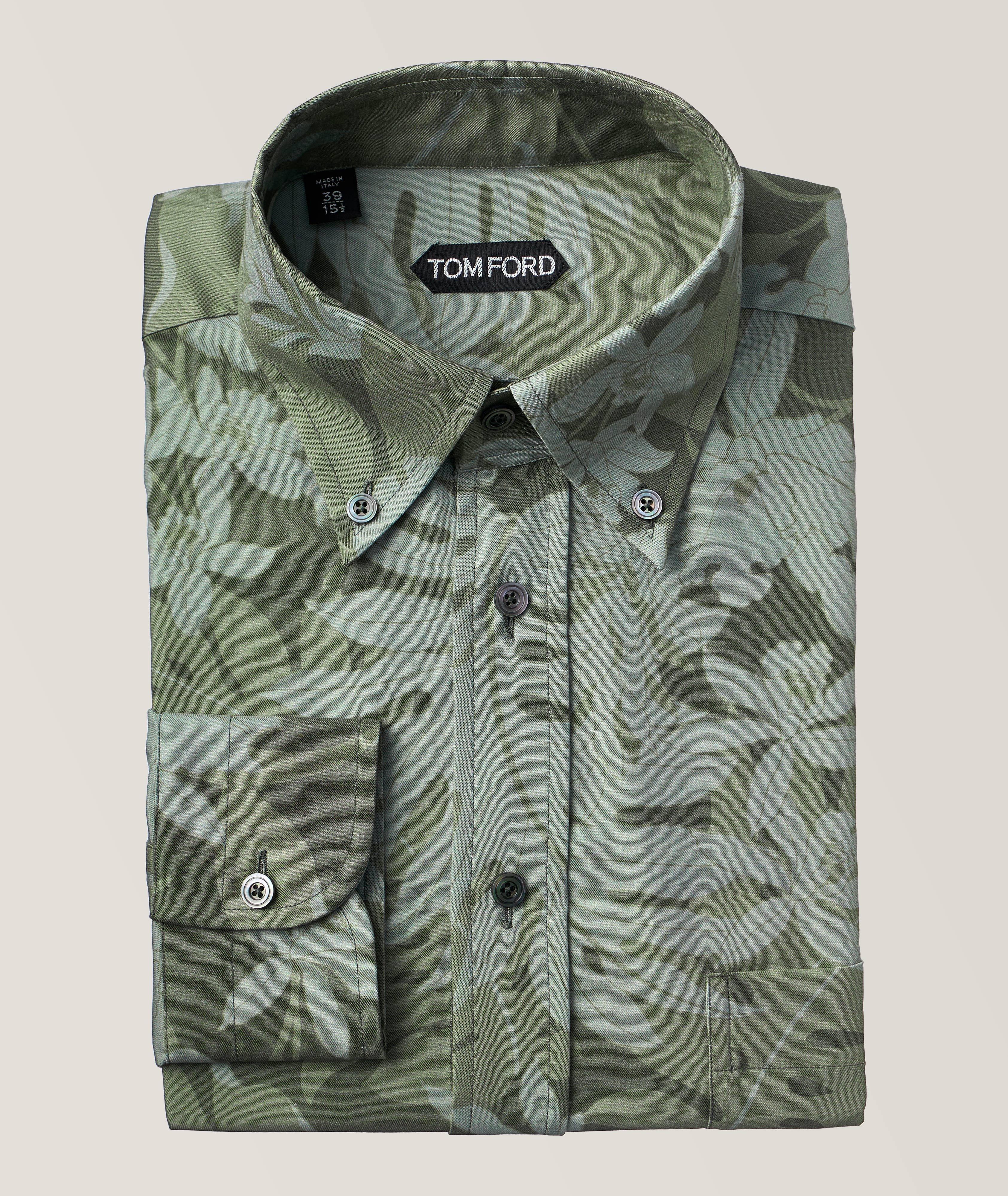 Orchid Camo Pattern Button-Down Collar Sport Shirt image 0