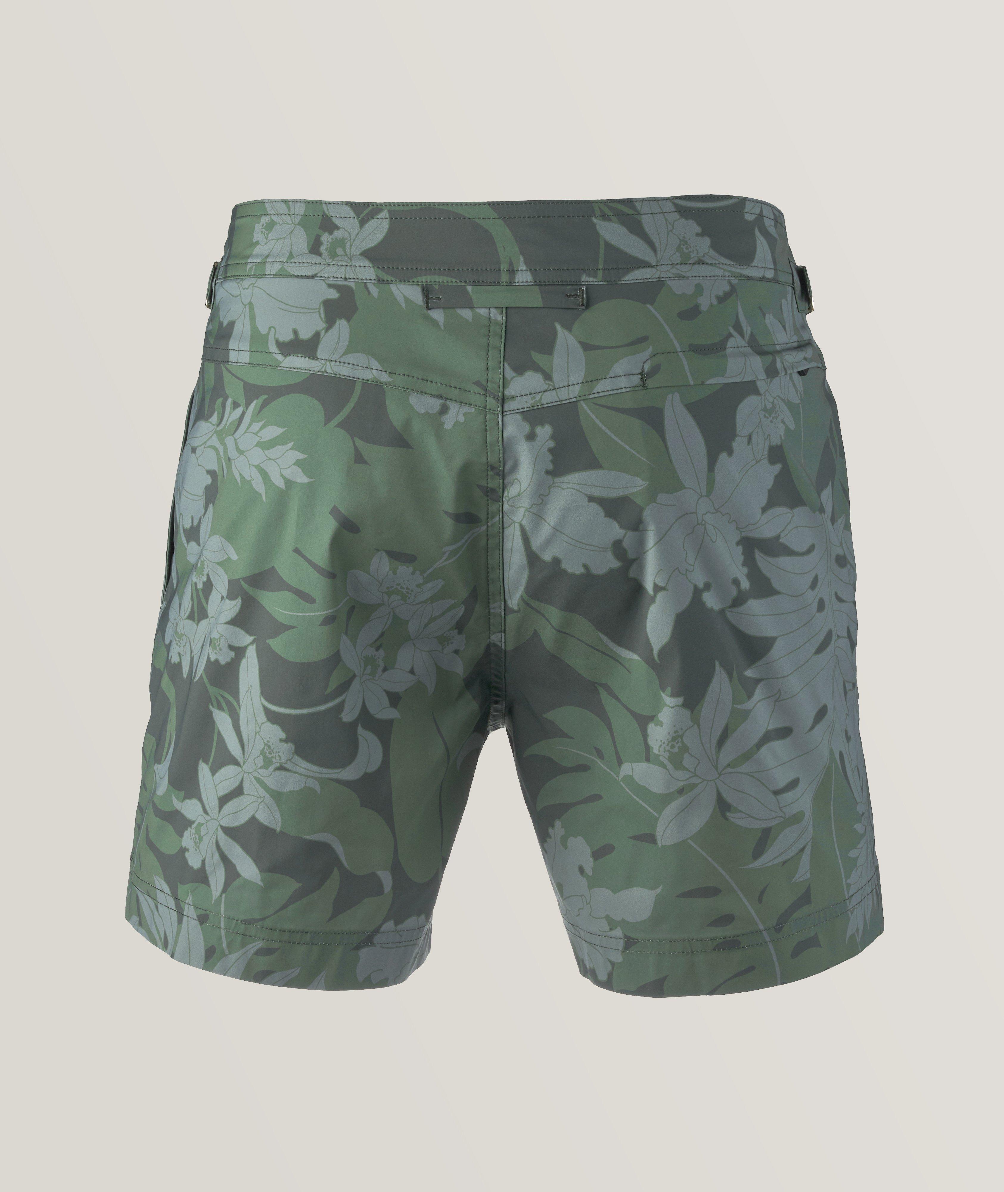 Orchid Pattern Swim Trunks image 1