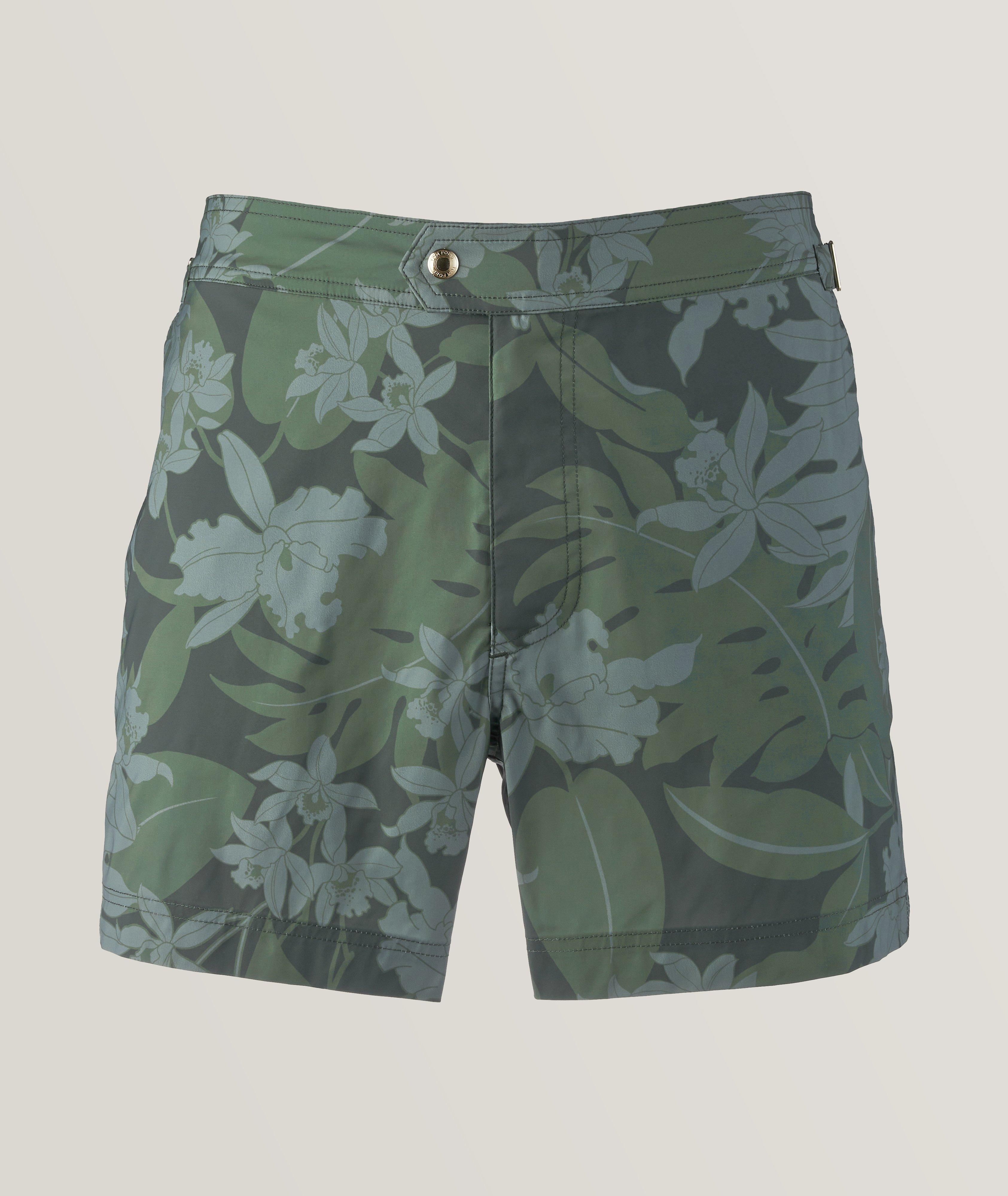 Orchid Pattern Swim Trunks image 0