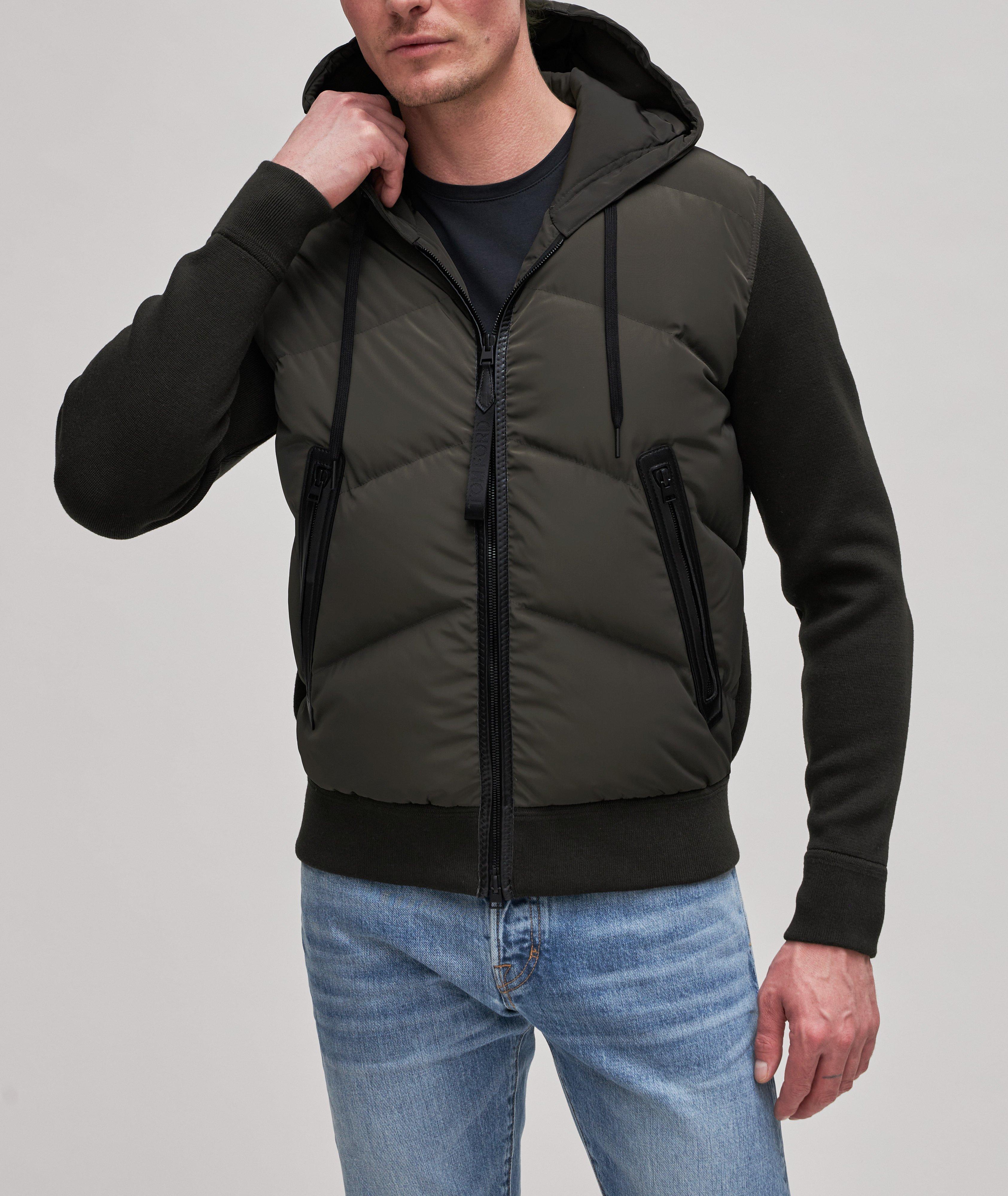 Hybrid Knit Down Hooded Bomber image 2