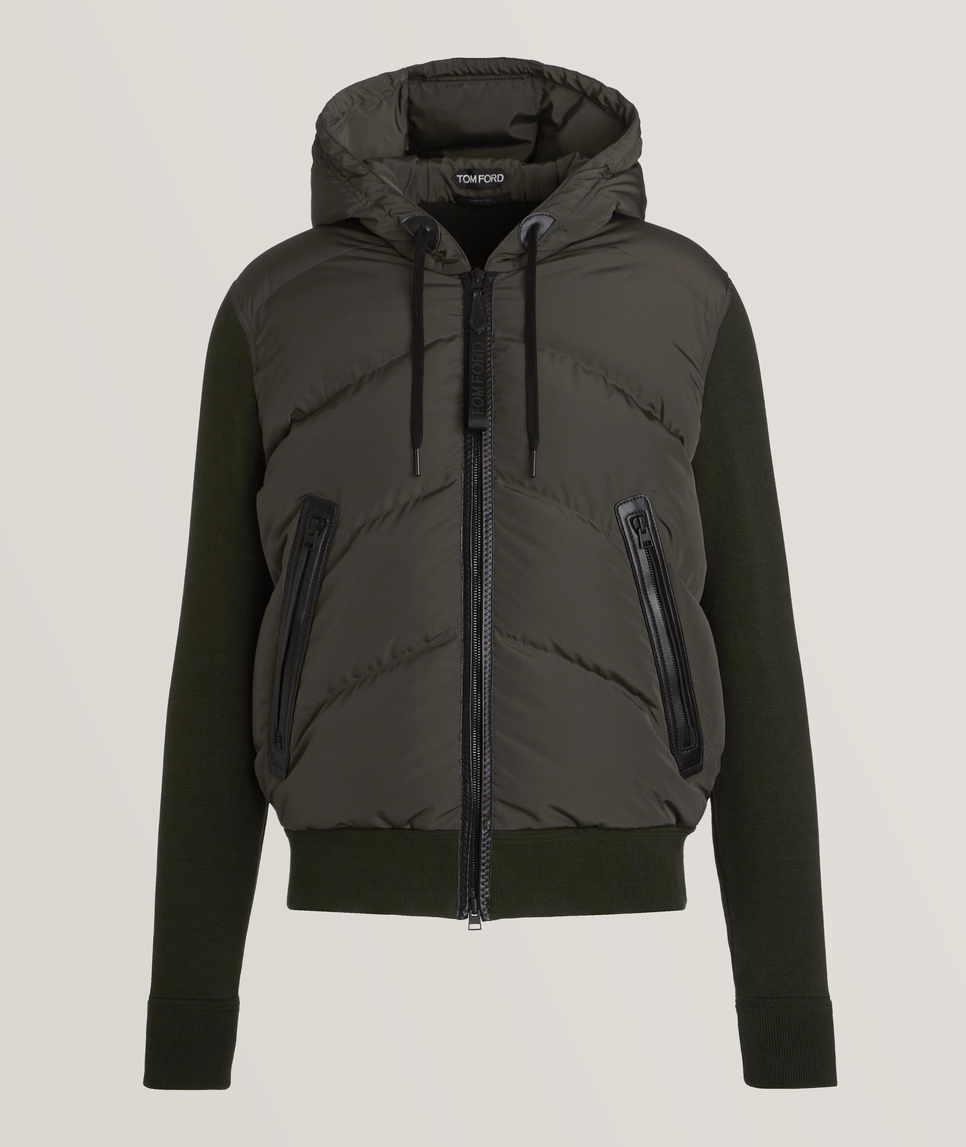 Hybrid Knit Down Hooded Bomber image 0