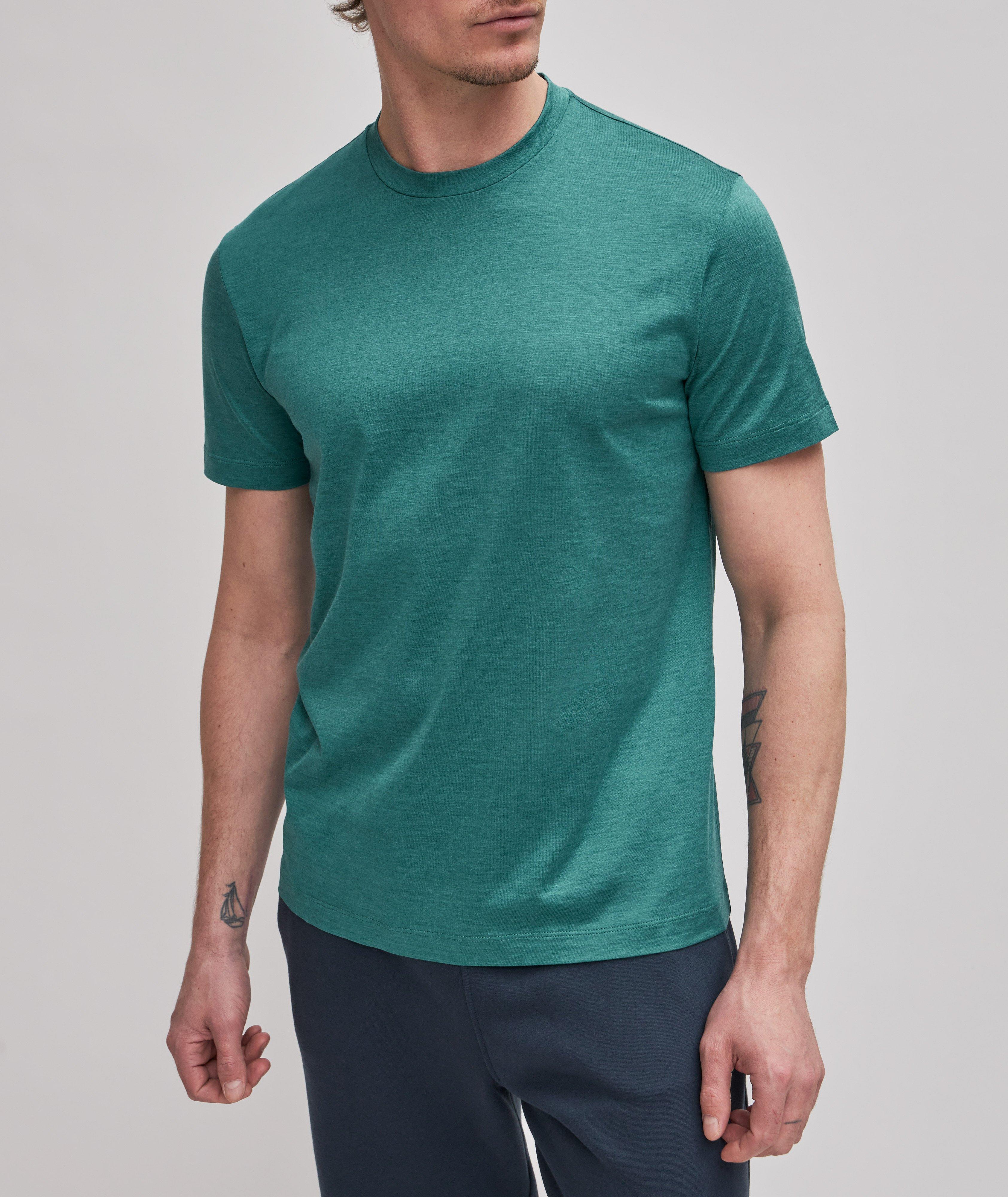 Heathered Silk-Cotton Jersey T-Shirt image 1
