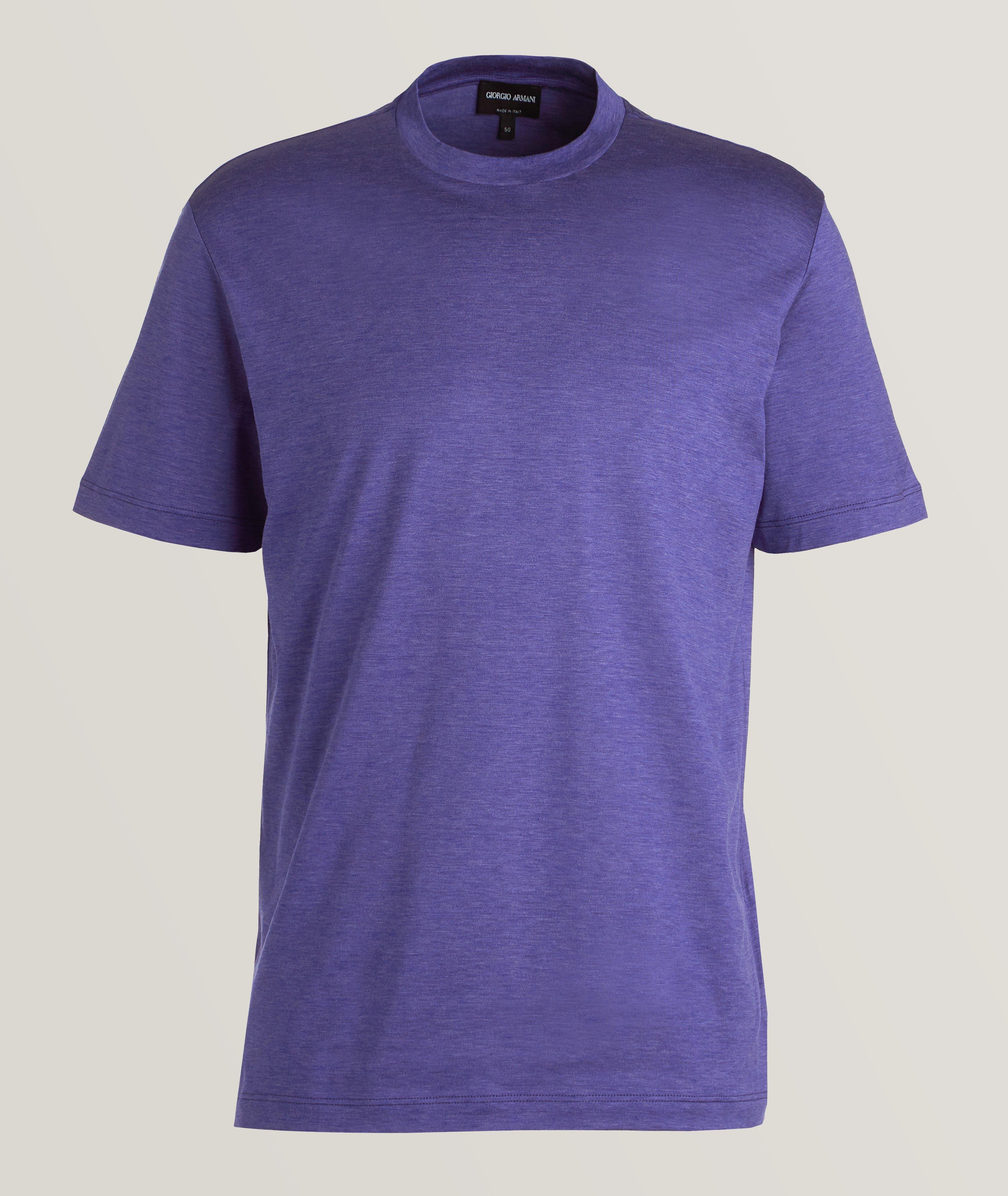 Heathered Jersey-Cotton Silk T-Shirt image 0