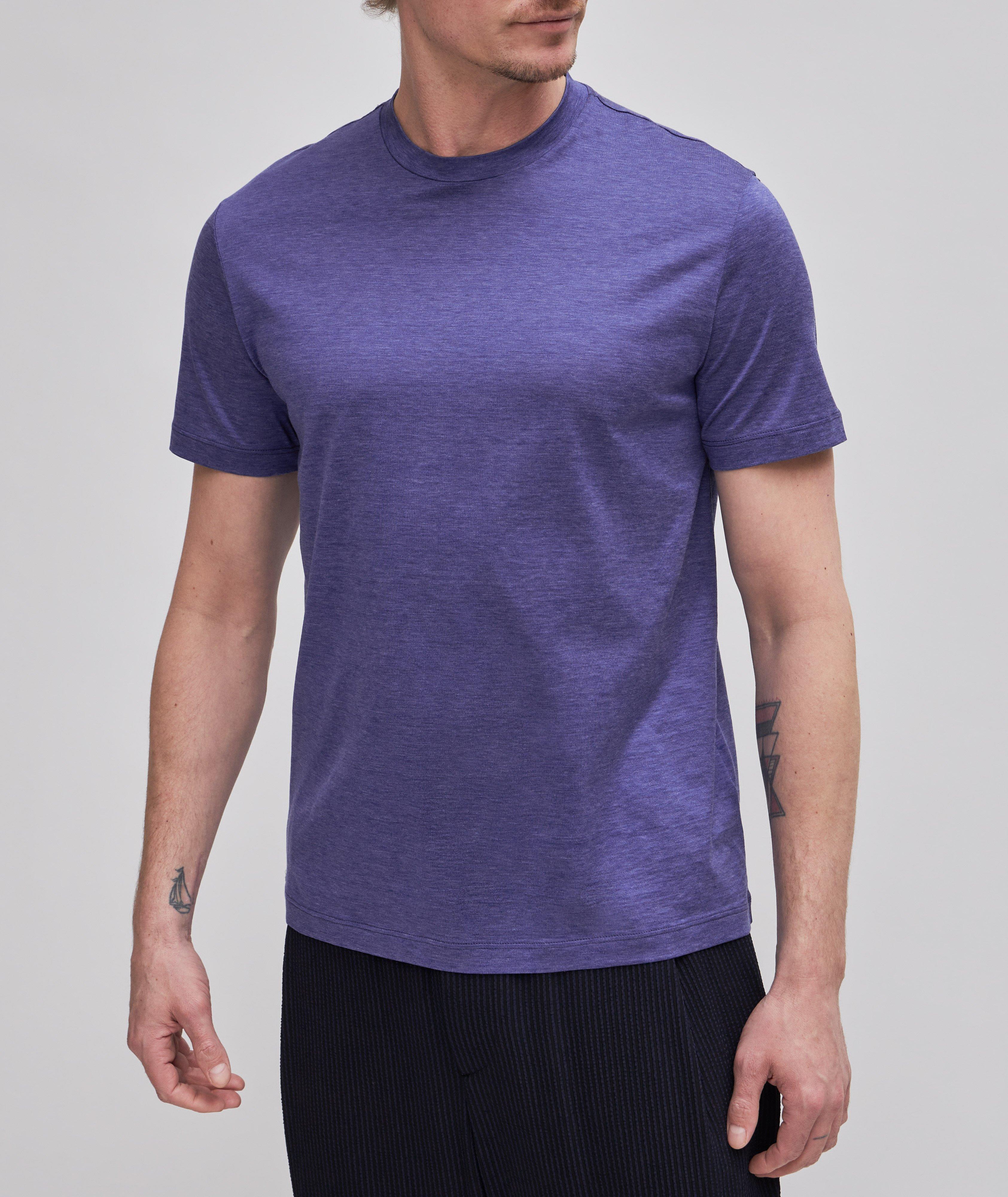 Heathered Jersey-Cotton Silk T-Shirt image 1